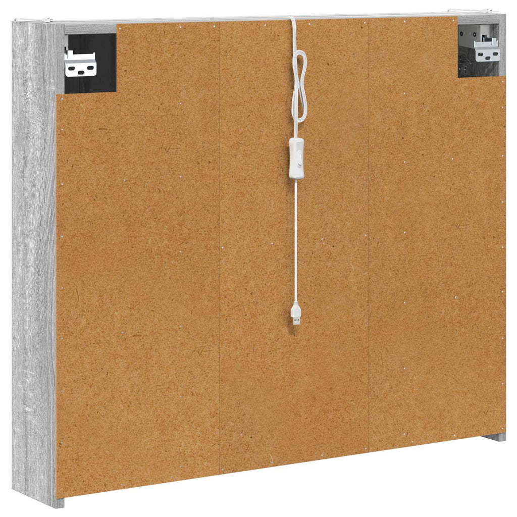 vidaXL Szafka z lustrem do łazienki Szary Sonoma 83,5 x 15,5 x 70 cm