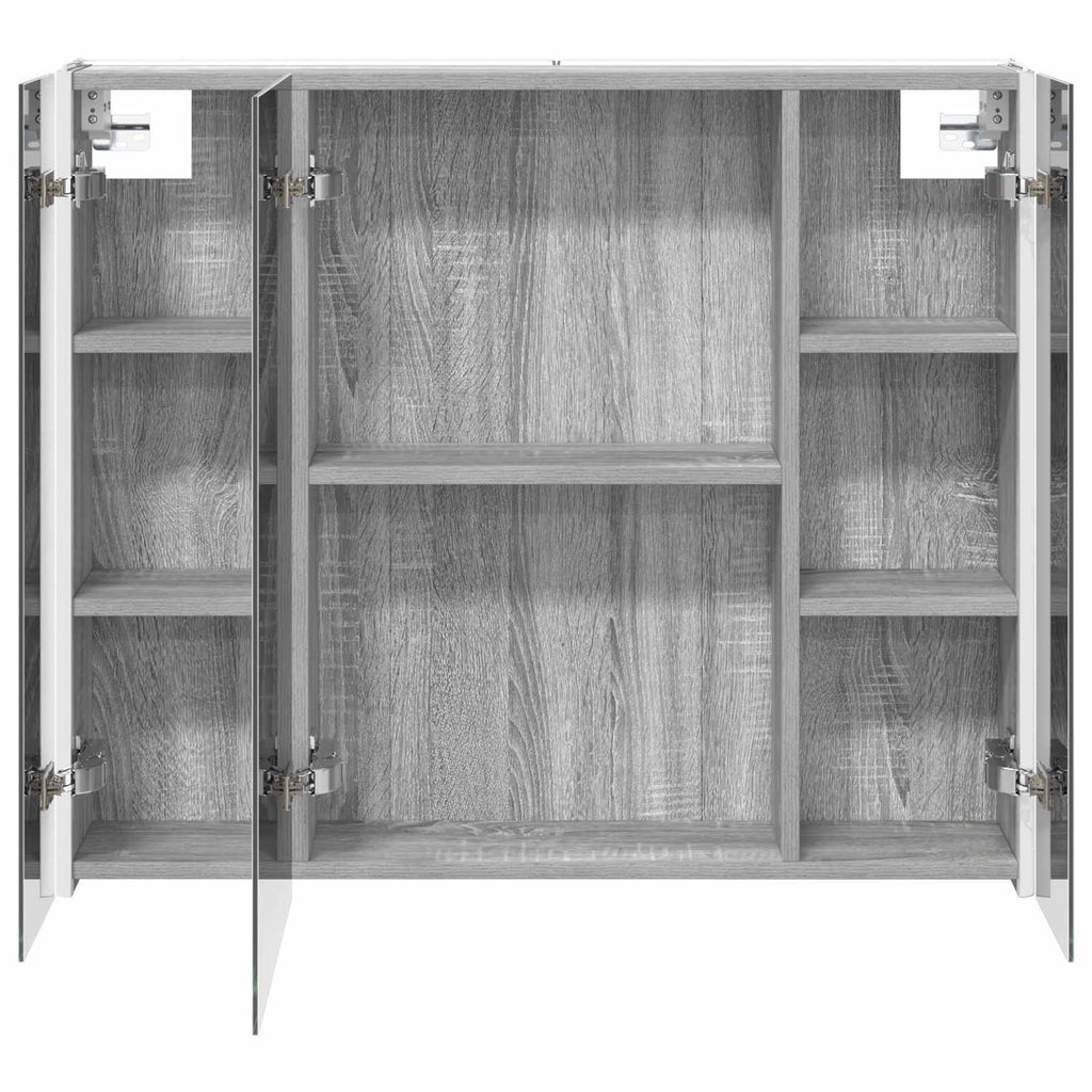 vidaXL Szafka z lustrem do łazienki Szary Sonoma 83,5 x 15,5 x 70 cm