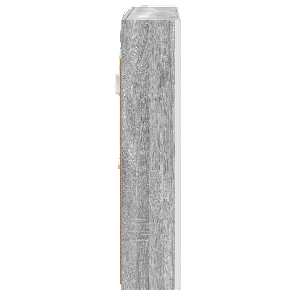 vidaXL Szafka z lustrem do łazienki Szary Sonoma 83,5 x 15,5 x 70 cm