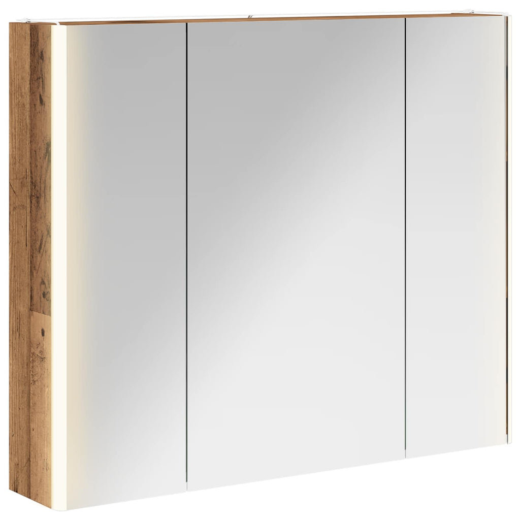 vidaXL Szafka z lustrem do łazienki Stare drewno 83,5 x 15,5 x 70 cm