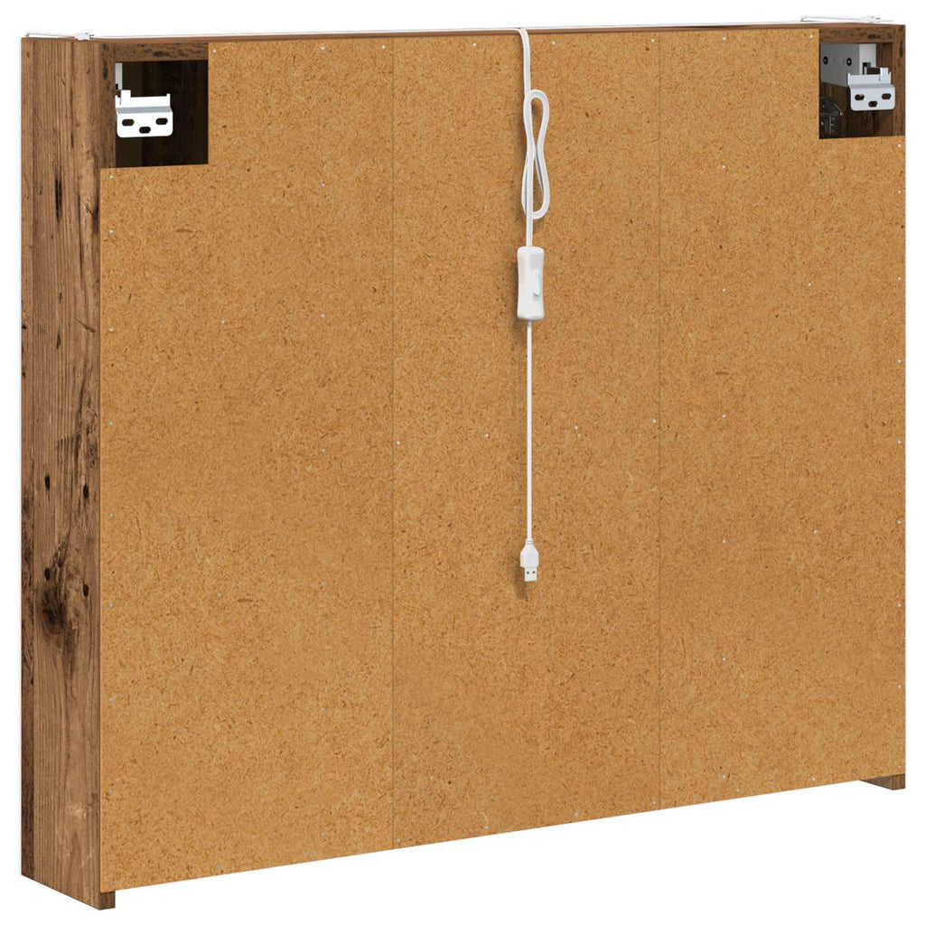 vidaXL Szafka z lustrem do łazienki Stare drewno 83,5 x 15,5 x 70 cm
