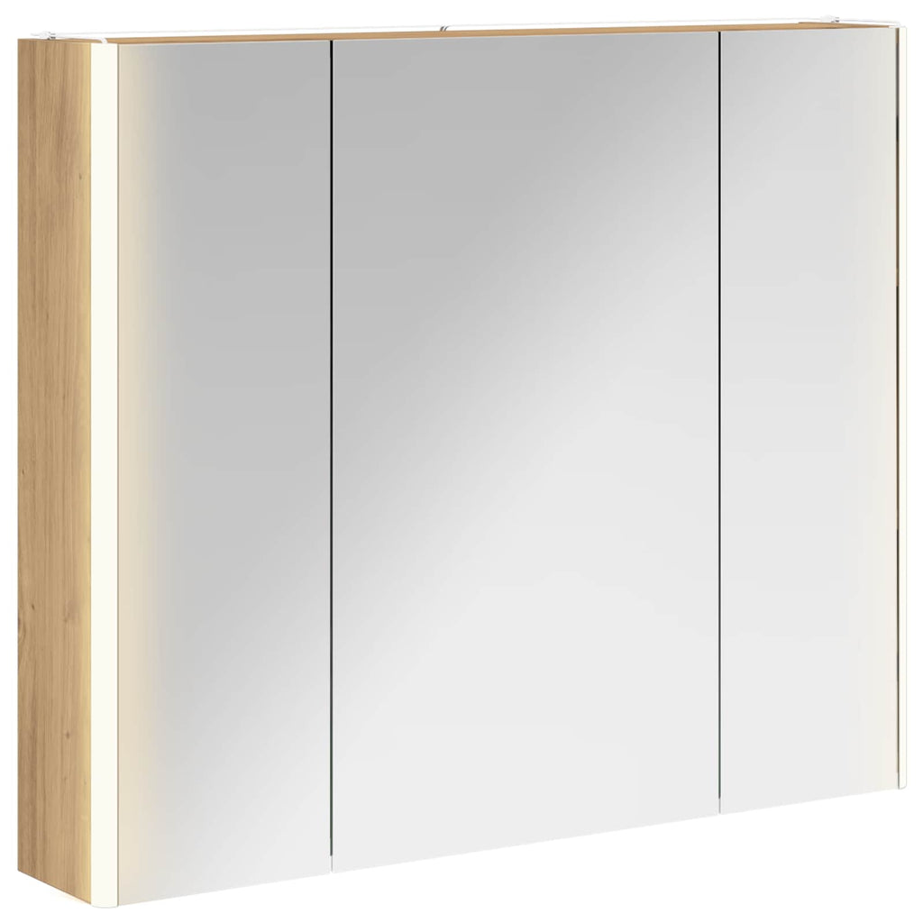 vidaXL Szafka z lustrem do łazienki Dąb rzemieślniczy