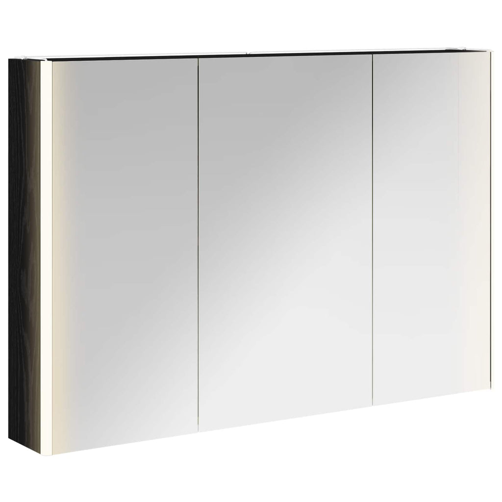 vidaXL Szafka z lustrem do łazienki Czarny Dąb 103,5 x 15,5 x 70 cm