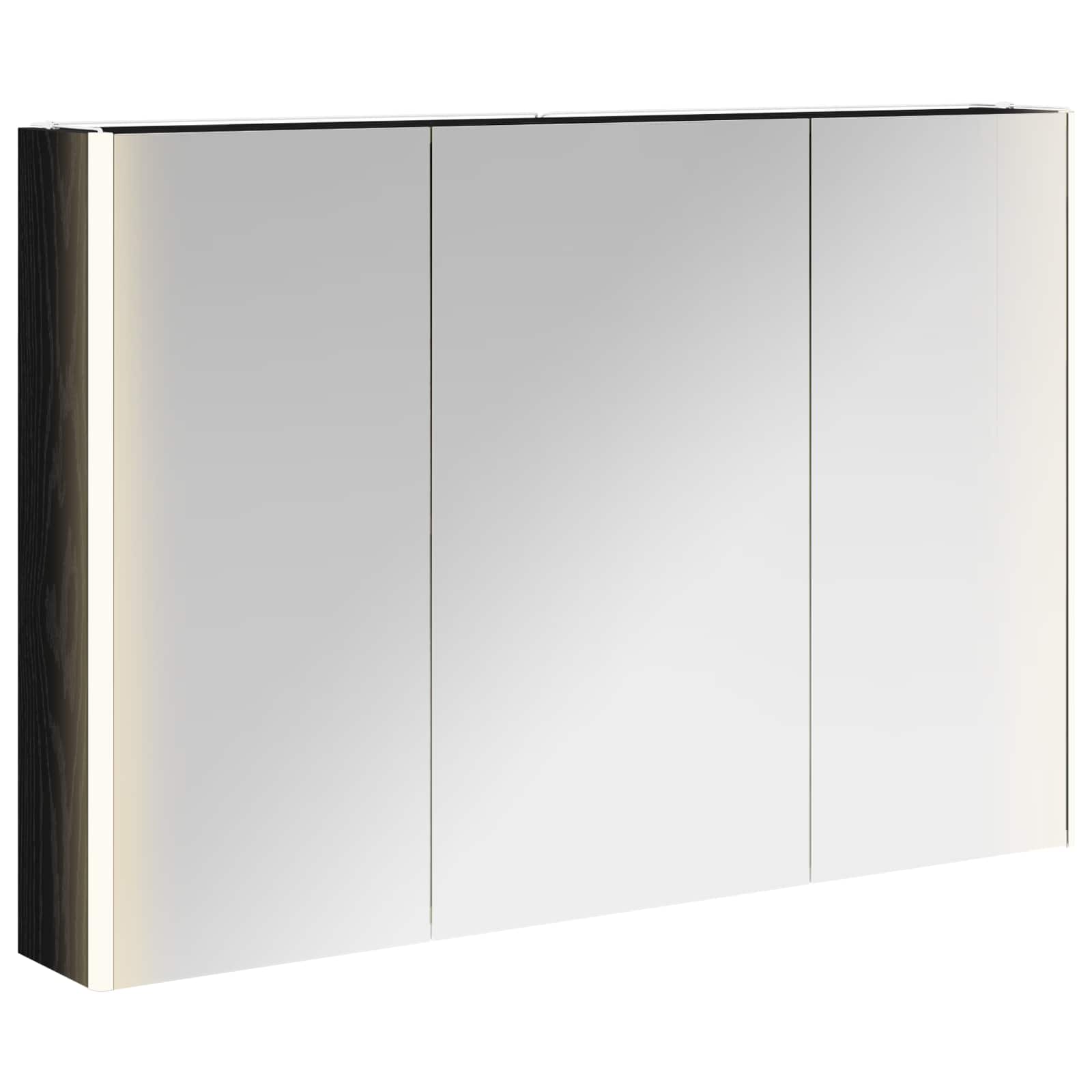 vidaXL Szafka z lustrem do łazienki Czarny Dąb 103,5 x 15,5 x 70 cm