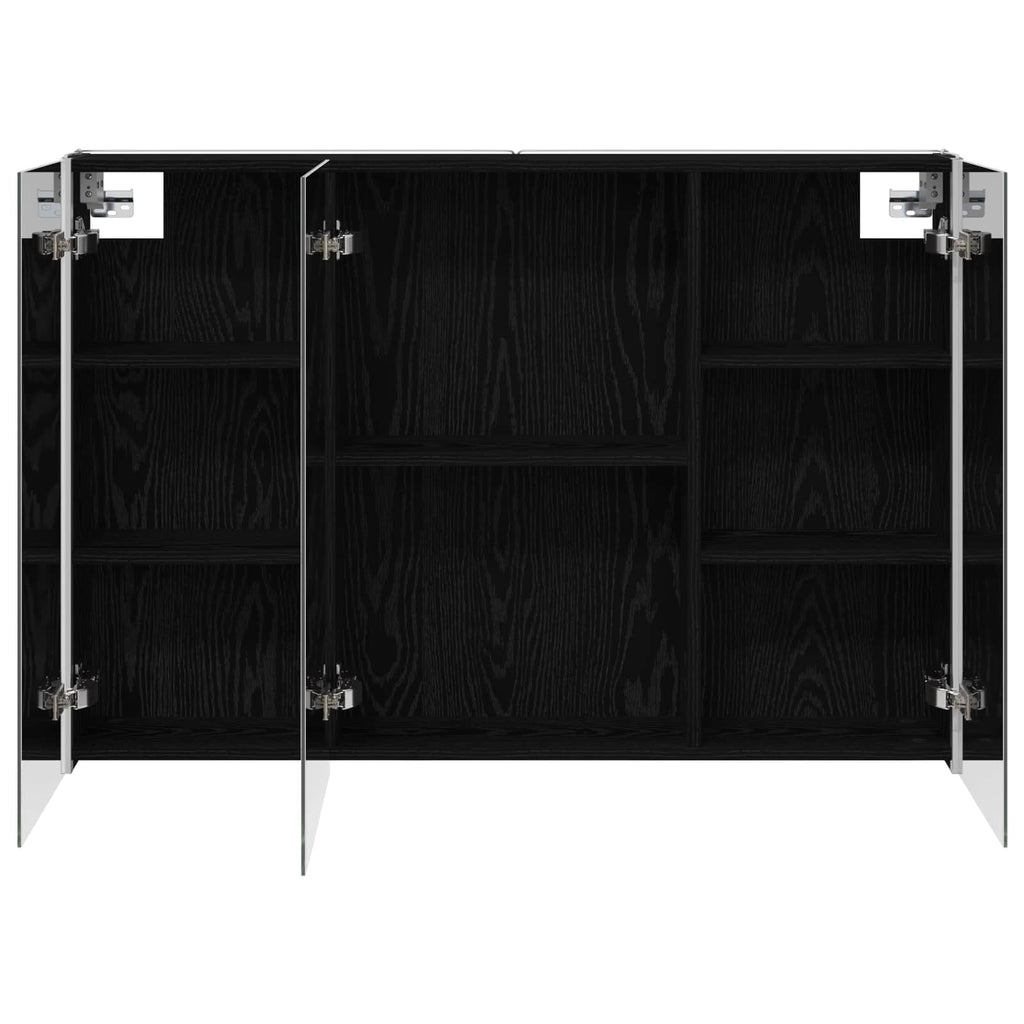 vidaXL Szafka z lustrem do łazienki Czarny Dąb 103,5 x 15,5 x 70 cm