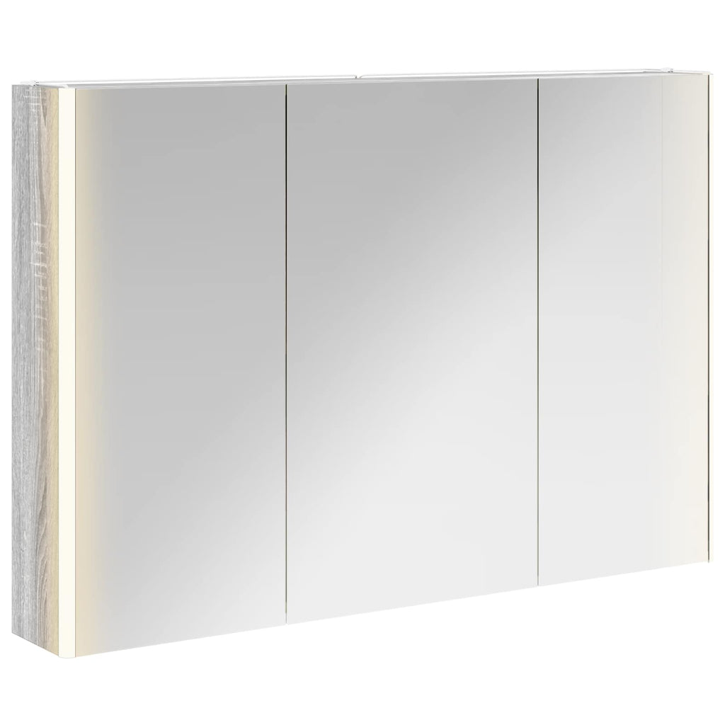 vidaXL Szafka z lustrem do łazienki Szary Sonoma 103,5 x 15,5 x 70 cm