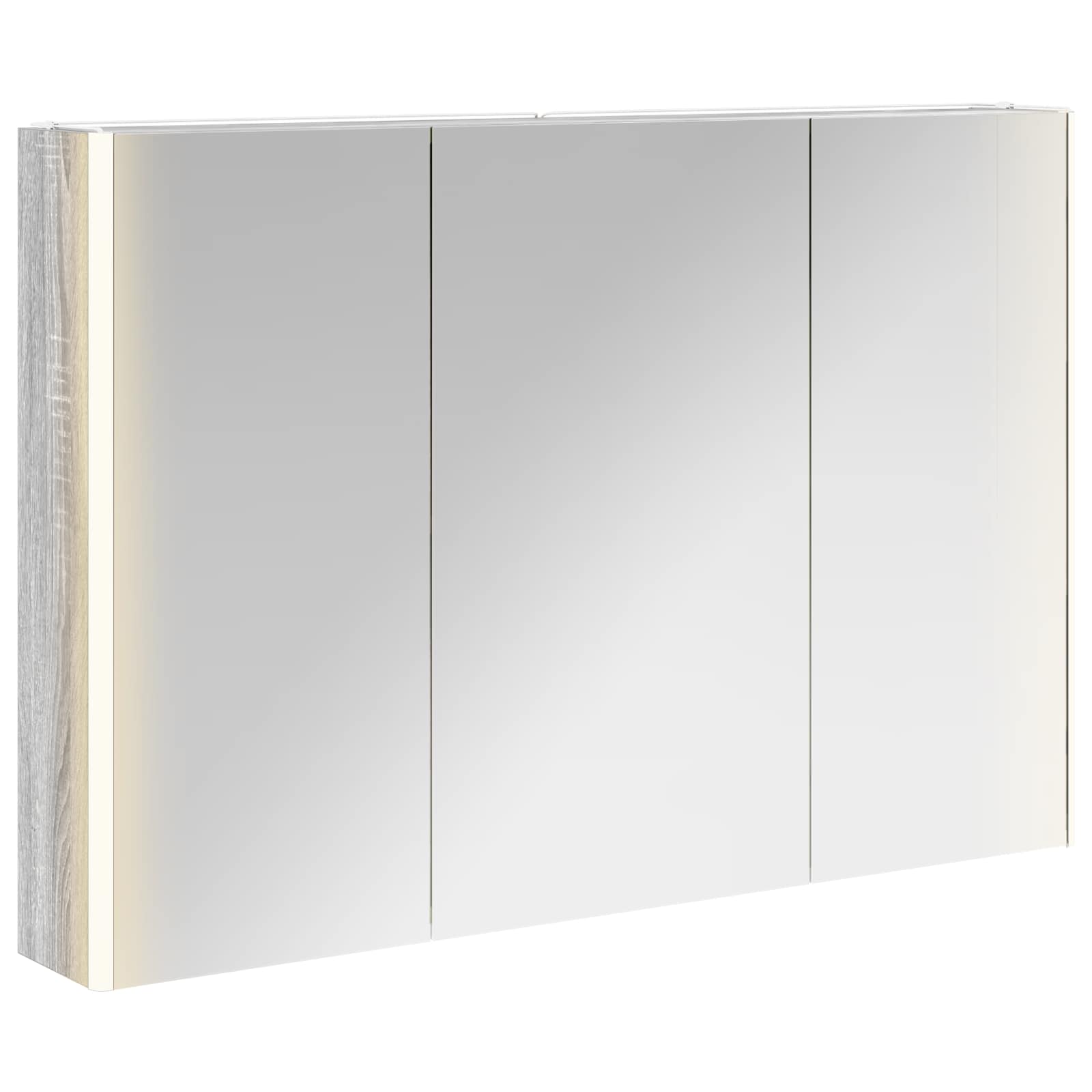 vidaXL Szafka z lustrem do łazienki Szary Sonoma 103,5 x 15,5 x 70 cm