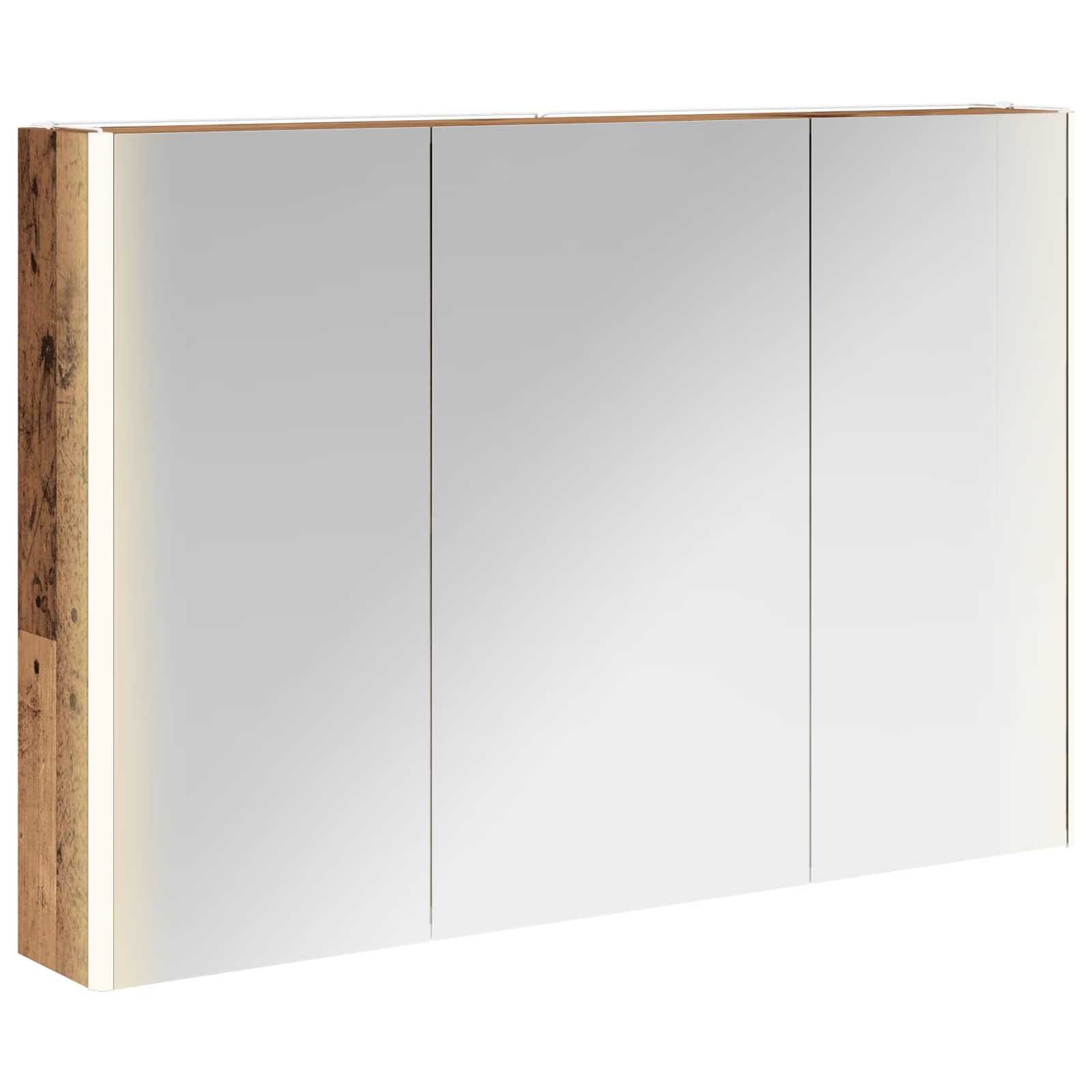 vidaXL Szafka z lustrem do łazienki Stare drewno 103,5 x 15,5 x 70 cm