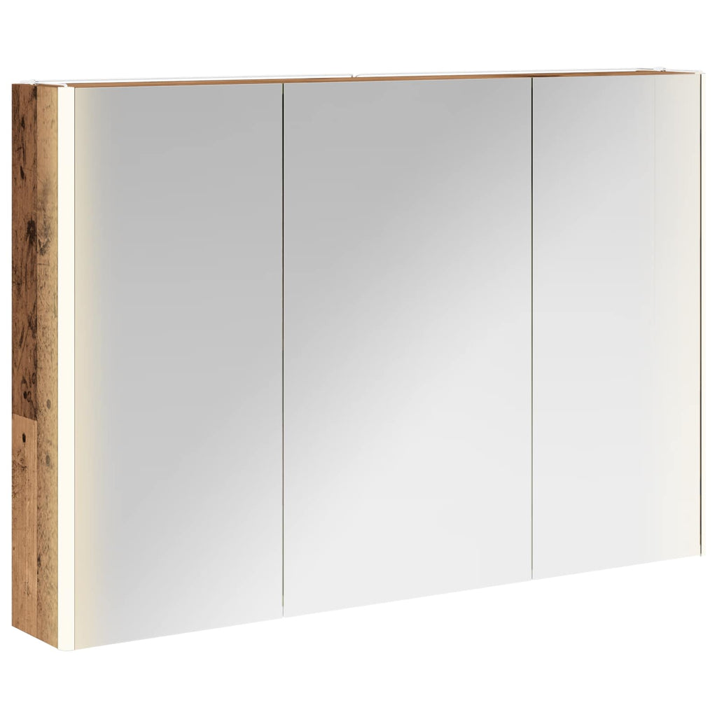 vidaXL Szafka z lustrem do łazienki Stare drewno 103,5 x 15,5 x 70 cm