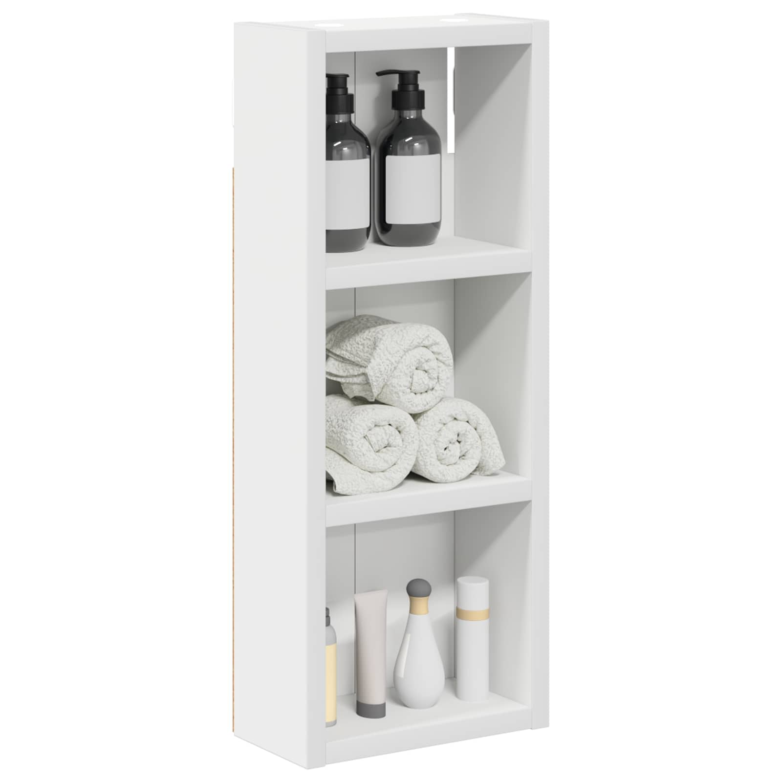 vidaXL Szafka ścienna łazienkowa z półką Biały 20 x 10 x 50 cm
