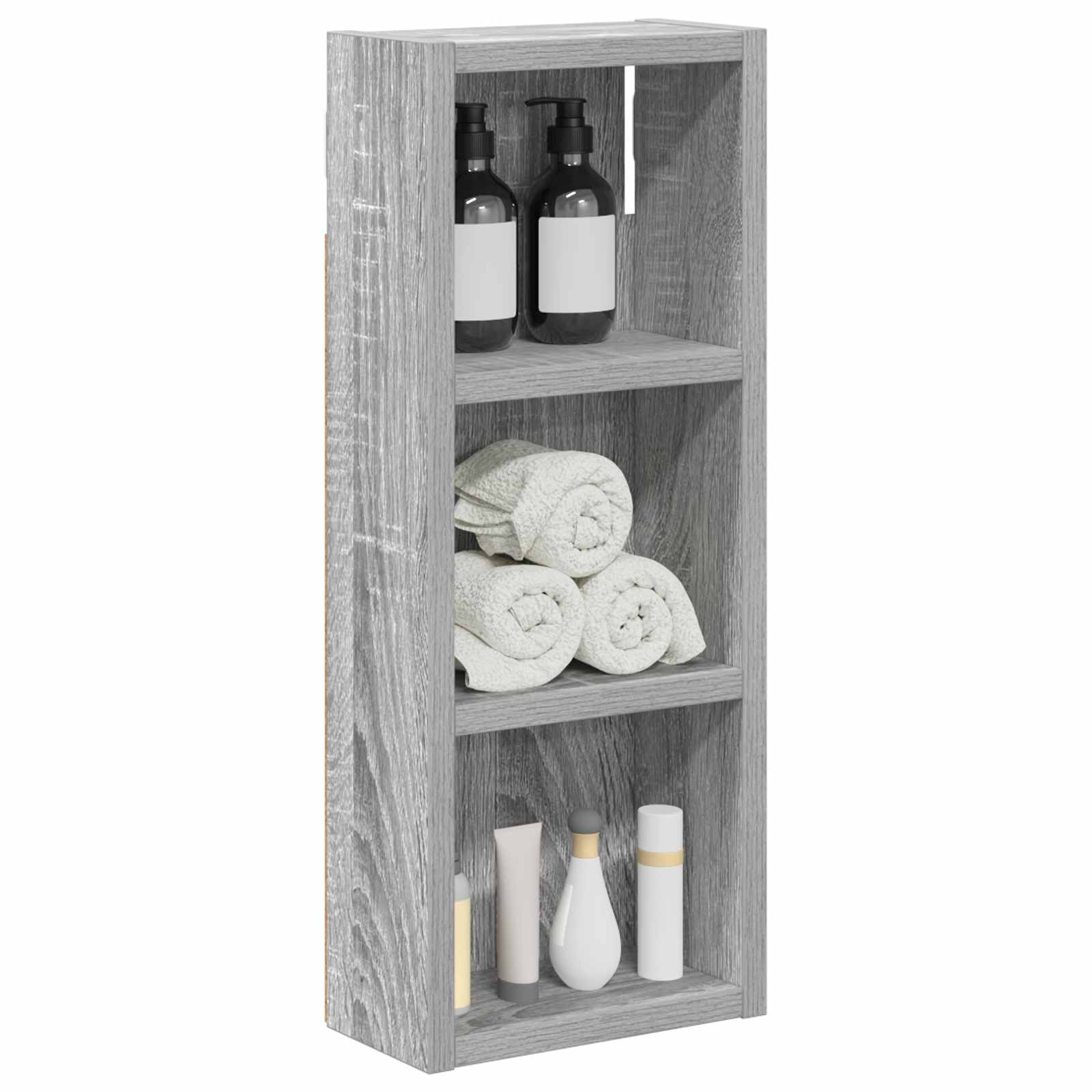 vidaXL Szafka ścienna łazienkowa z półką Szary Sonoma 20 x 10 x 50 cm