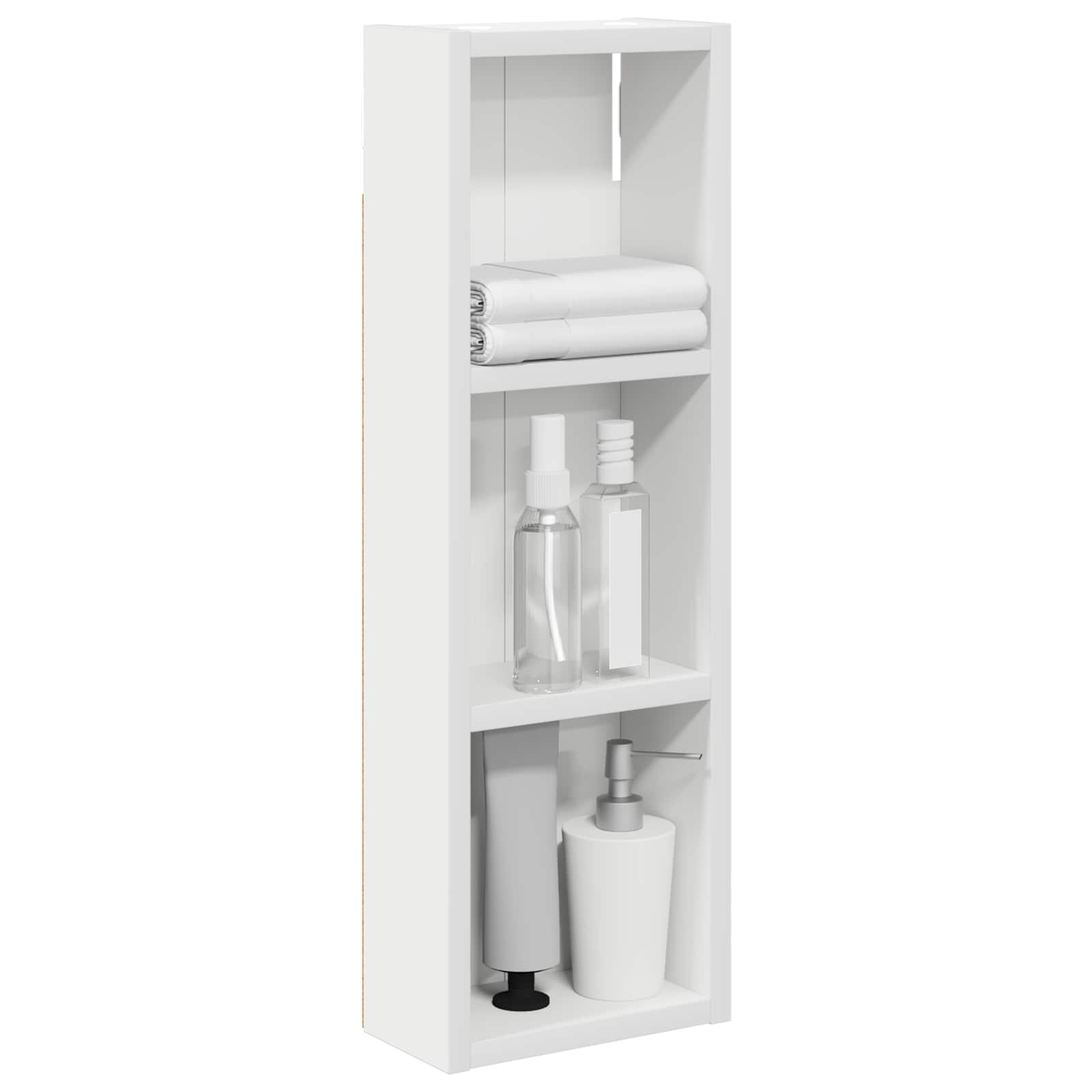 vidaXL Szafka ścienna łazienkowa z półką Biały 20 x 10 x 60,5 cm