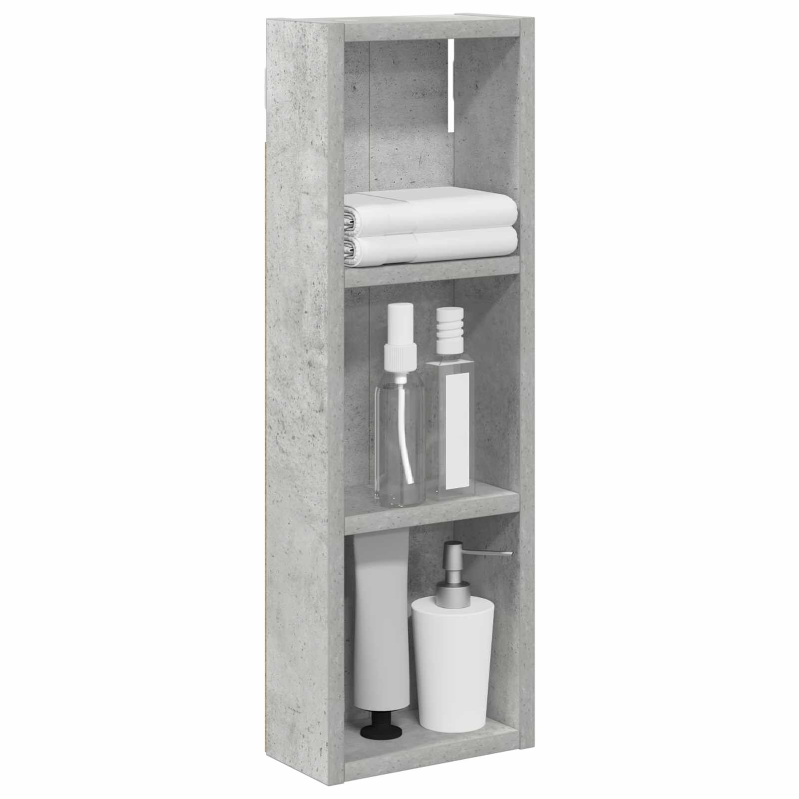vidaXL Szafka ścienna łazienkowa Betonowy Szary 20 x 10 x 60,5 cm