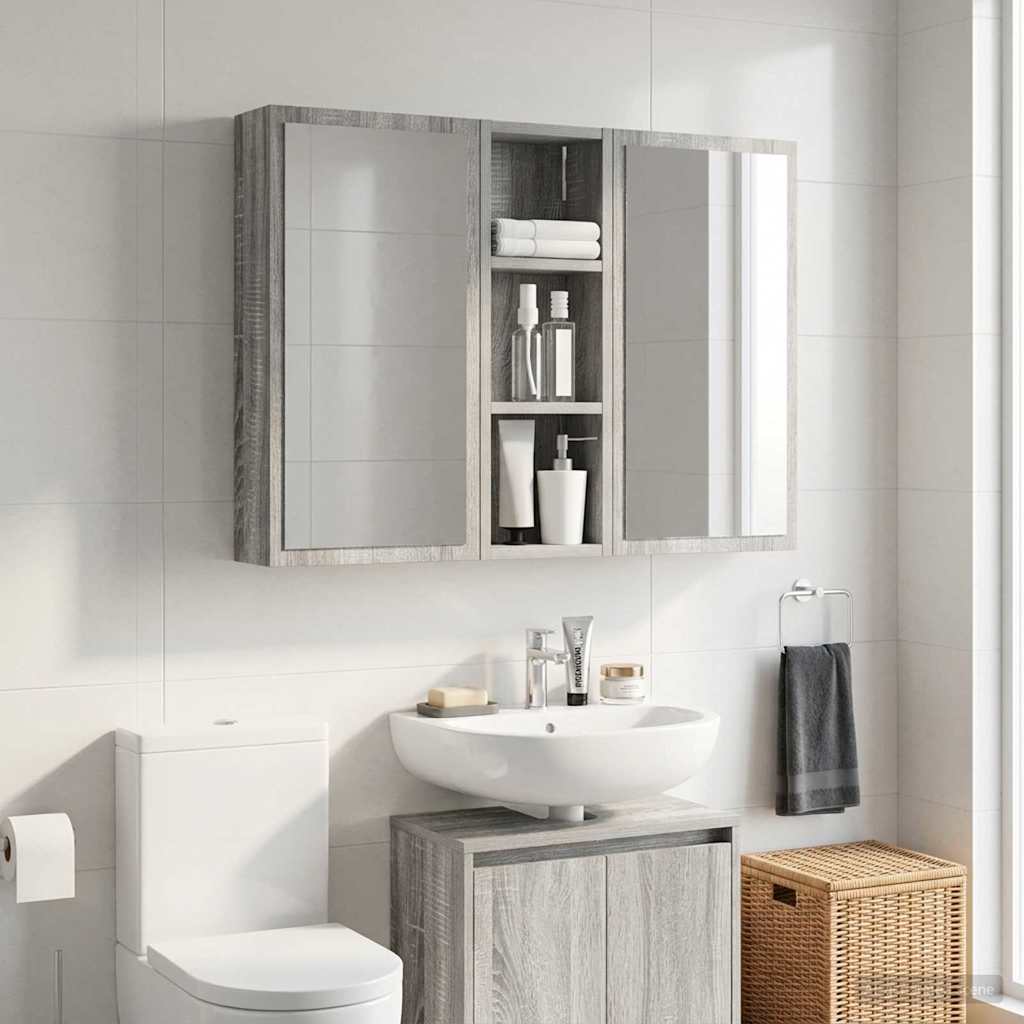 vidaXL Szafka ścienna łazienkowa Szary Sonoma 20 x 10 x 60,5 cm