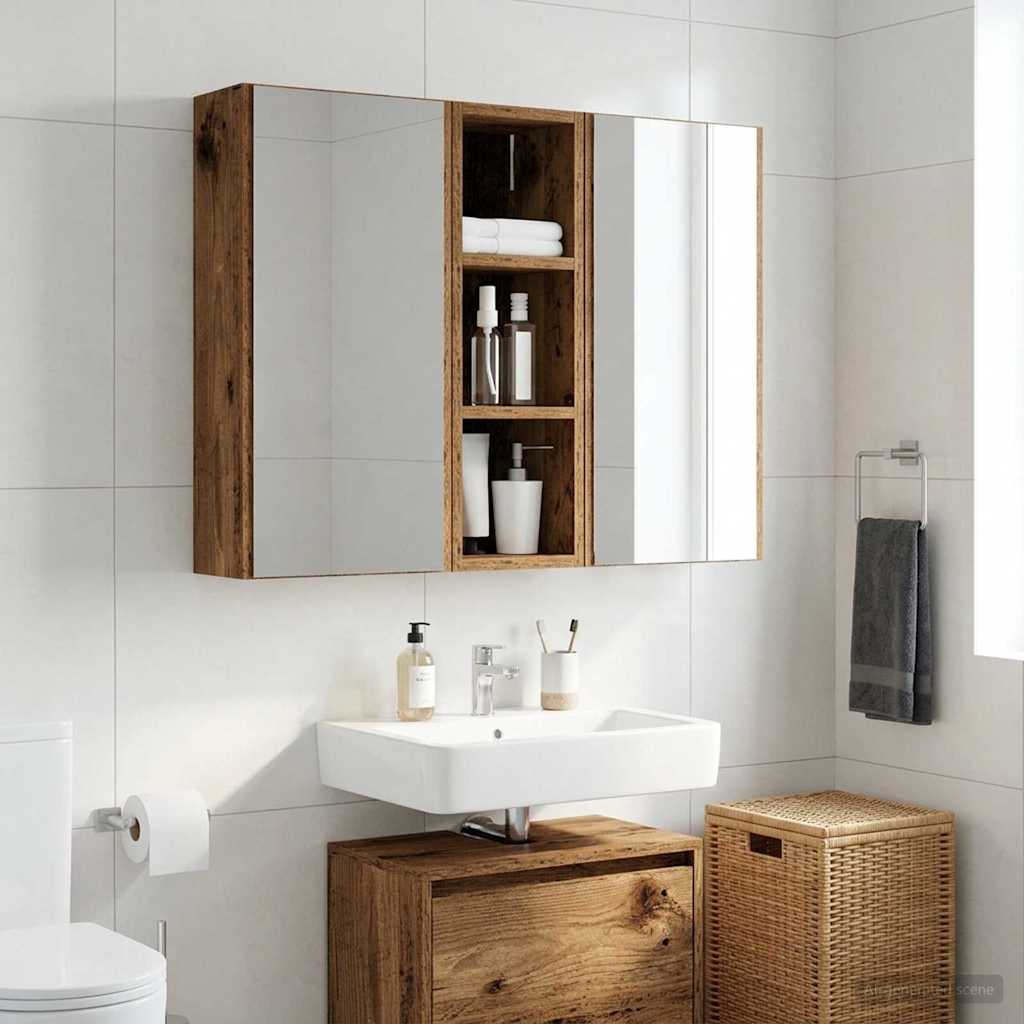 vidaXL Szafka ścienna łazienkowa Stare drewno 20 x 16 x 62,5 cm