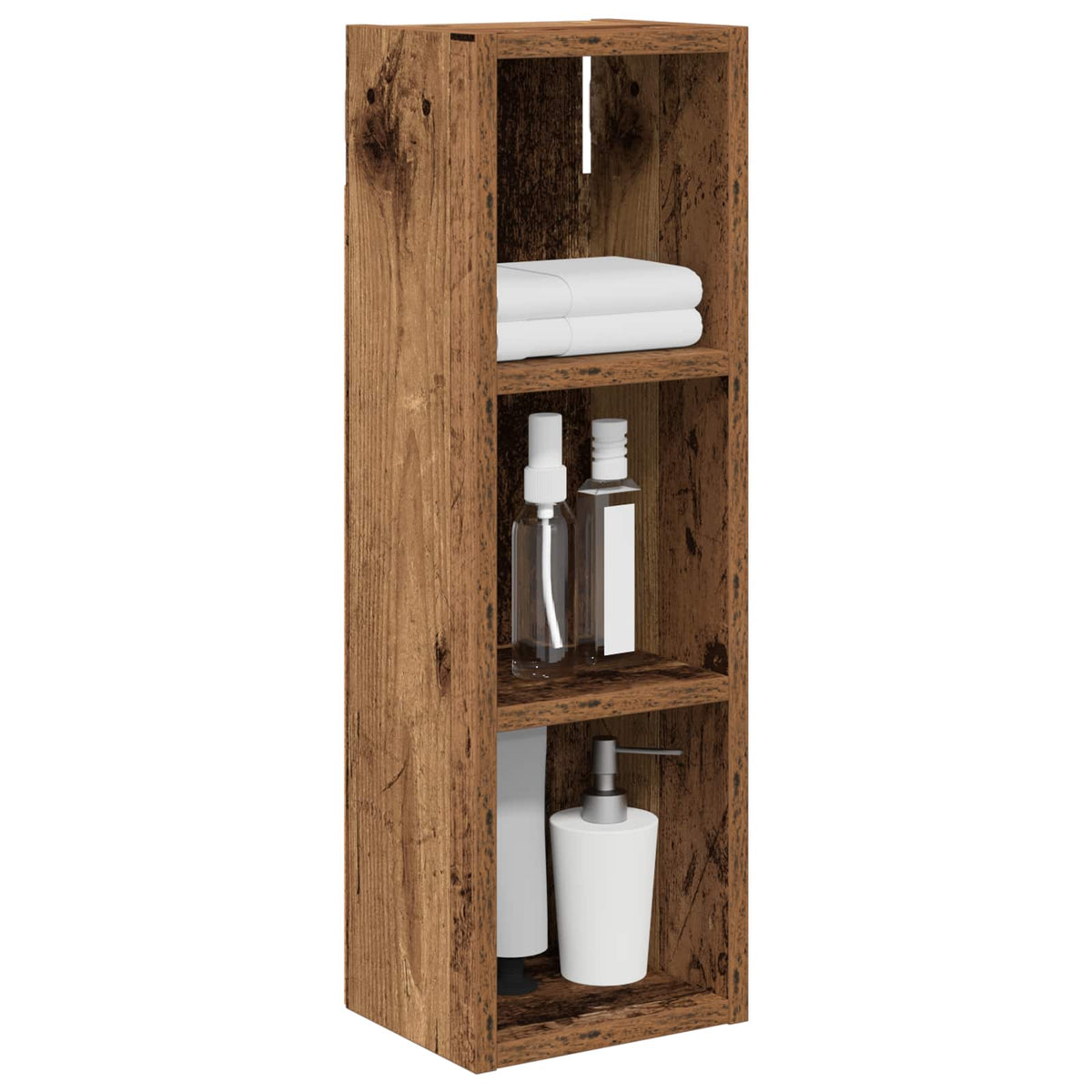vidaXL Szafka ścienna łazienkowa Stare drewno 20 x 16 x 62,5 cm