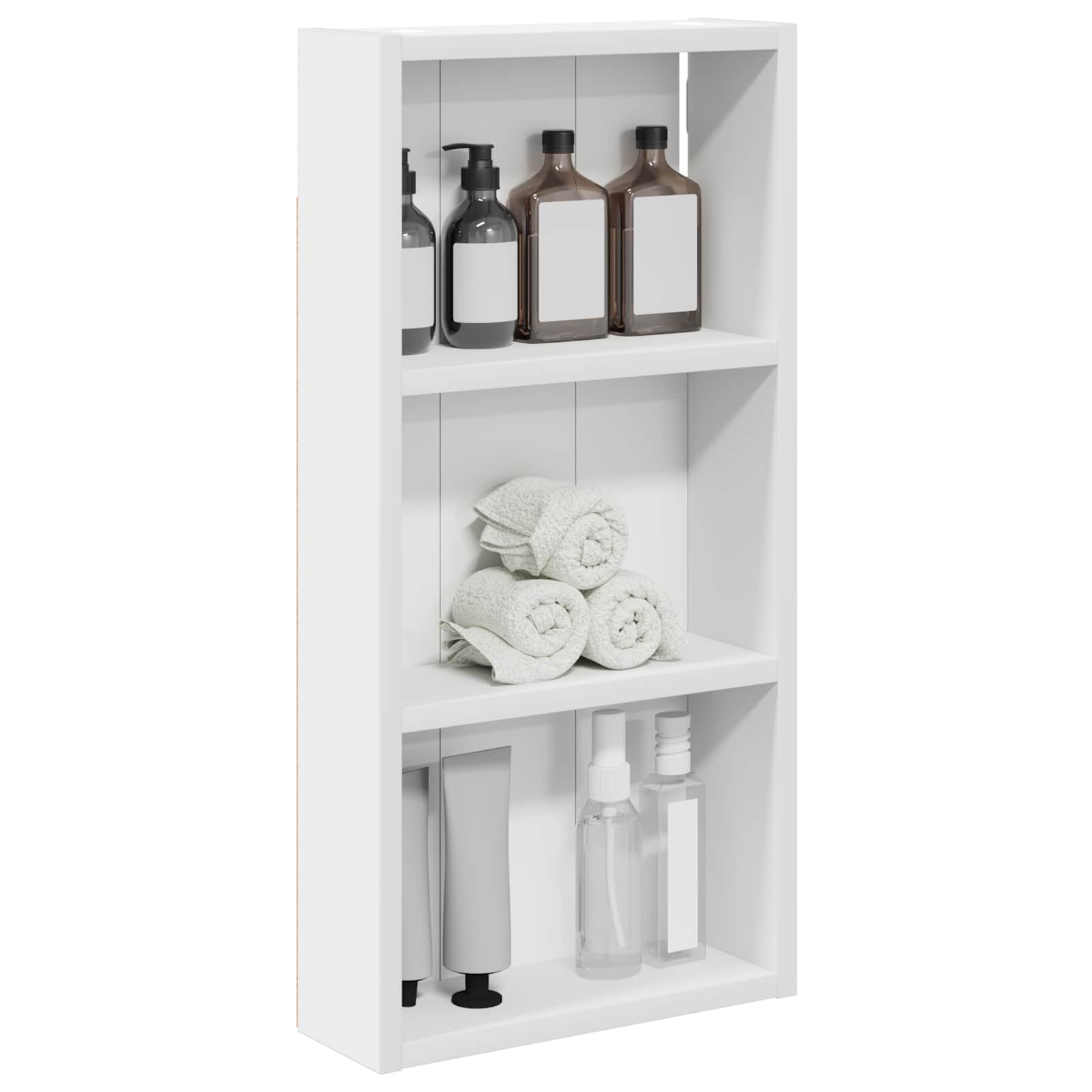 vidaXL Szafka ścienna łazienkowa z półką Biały 30 x 10 x 60,5 cm