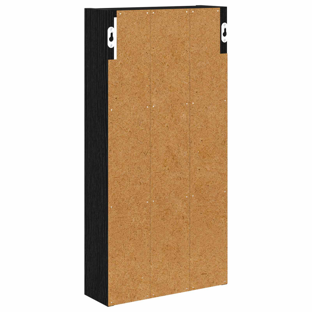 vidaXL Szafka ścienna łazienkowa z półką Czarny Dąb 30 x 10 x 60,5 cm