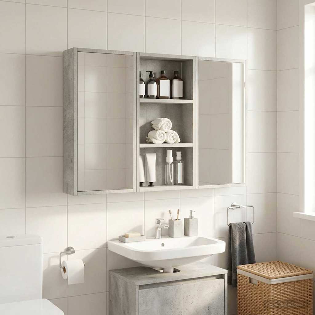 vidaXL Szafka ścienna łazienkowa Betonowy Szary 30 x 10 x 60,5 cm