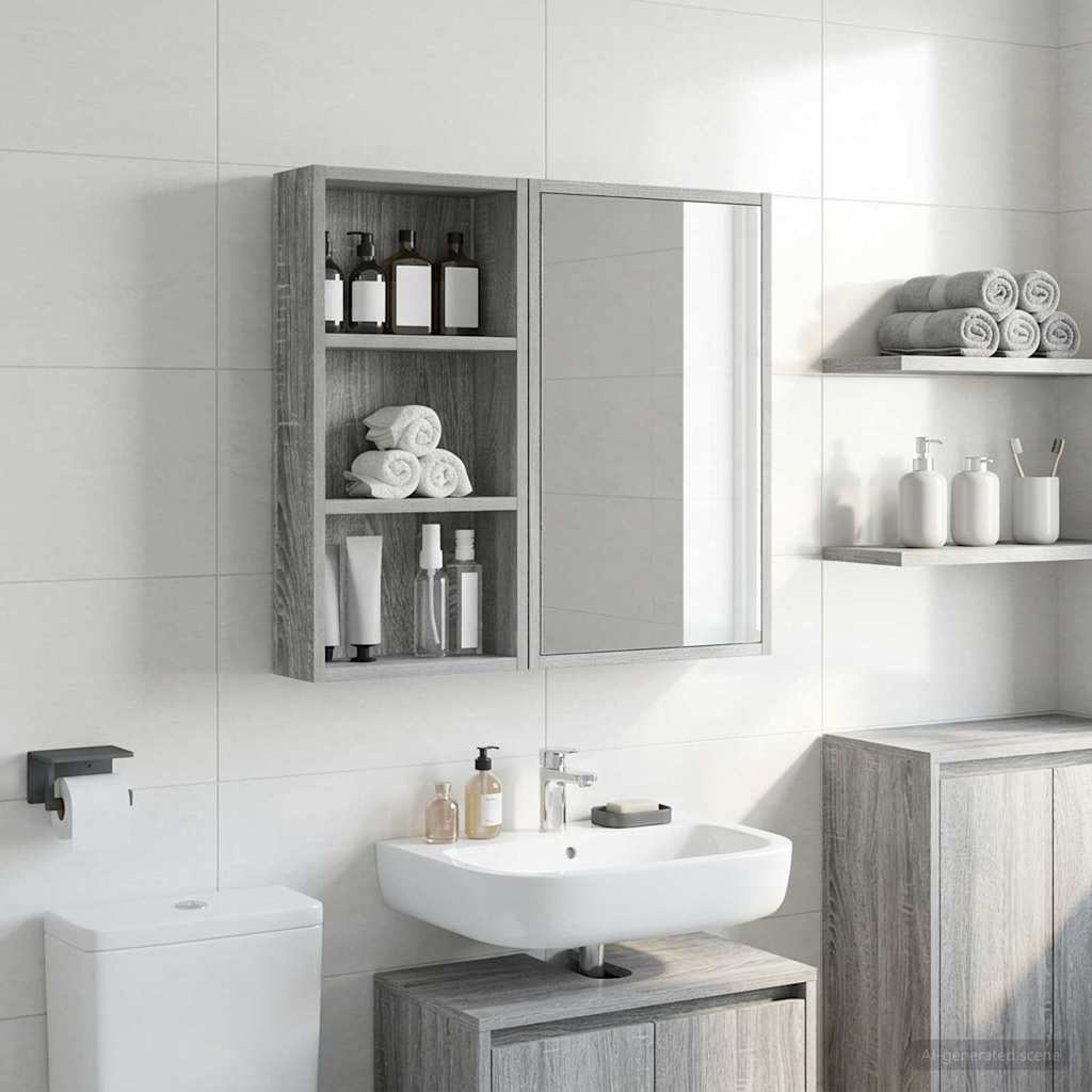 vidaXL Szafka ścienna łazienkowa Szary Sonoma 30 x 10 x 60,5 cm