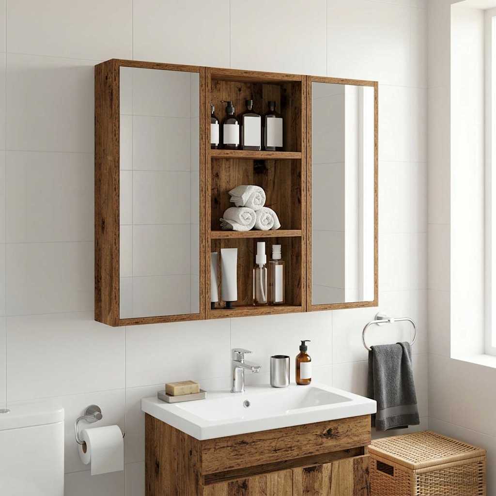vidaXL Szafka ścienna łazienkowa Stare drewno 30 x 10 x 60,5 cm