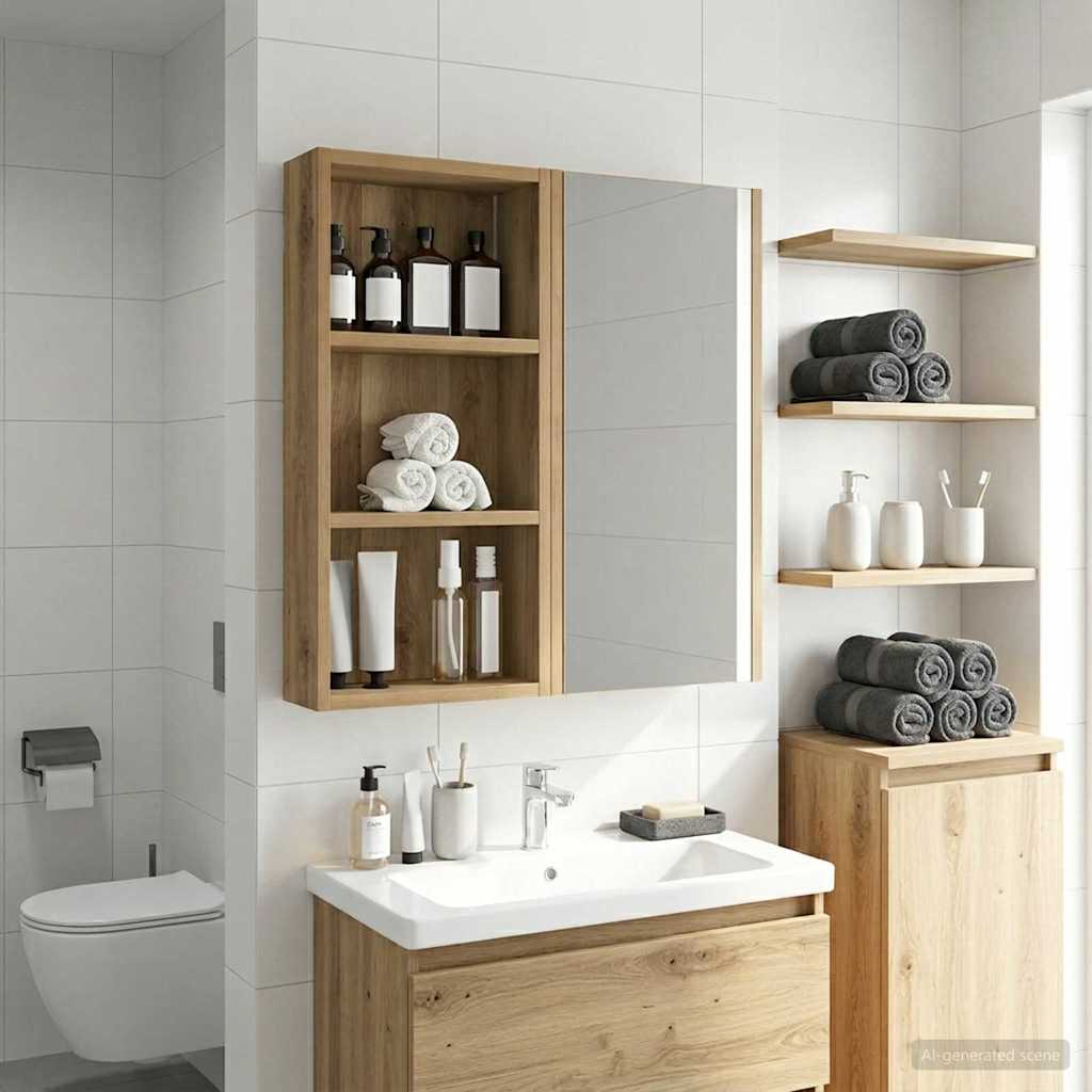 vidaXL Szafka ścienna łazienkowa Dąb rzemieślniczy 30 x 10 x 60,5 cm