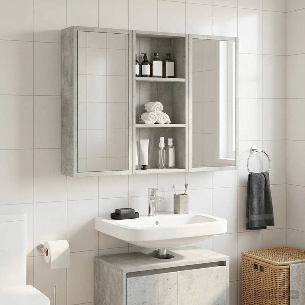 vidaXL Szafka ścienna łazienkowa Betonowy Szary 30 x 14 x 70 cm