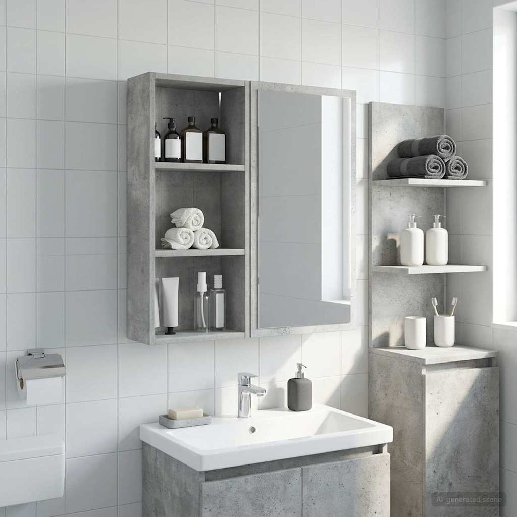 vidaXL Szafka ścienna łazienkowa Betonowy Szary 30 x 14 x 70 cm