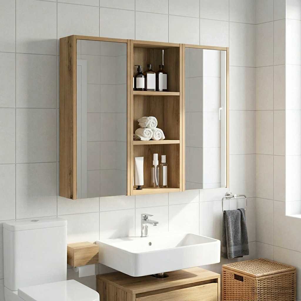 vidaXL Szafka ścienna łazienkowa Dąb rzemieślniczy 30 x 14 x 70 cm