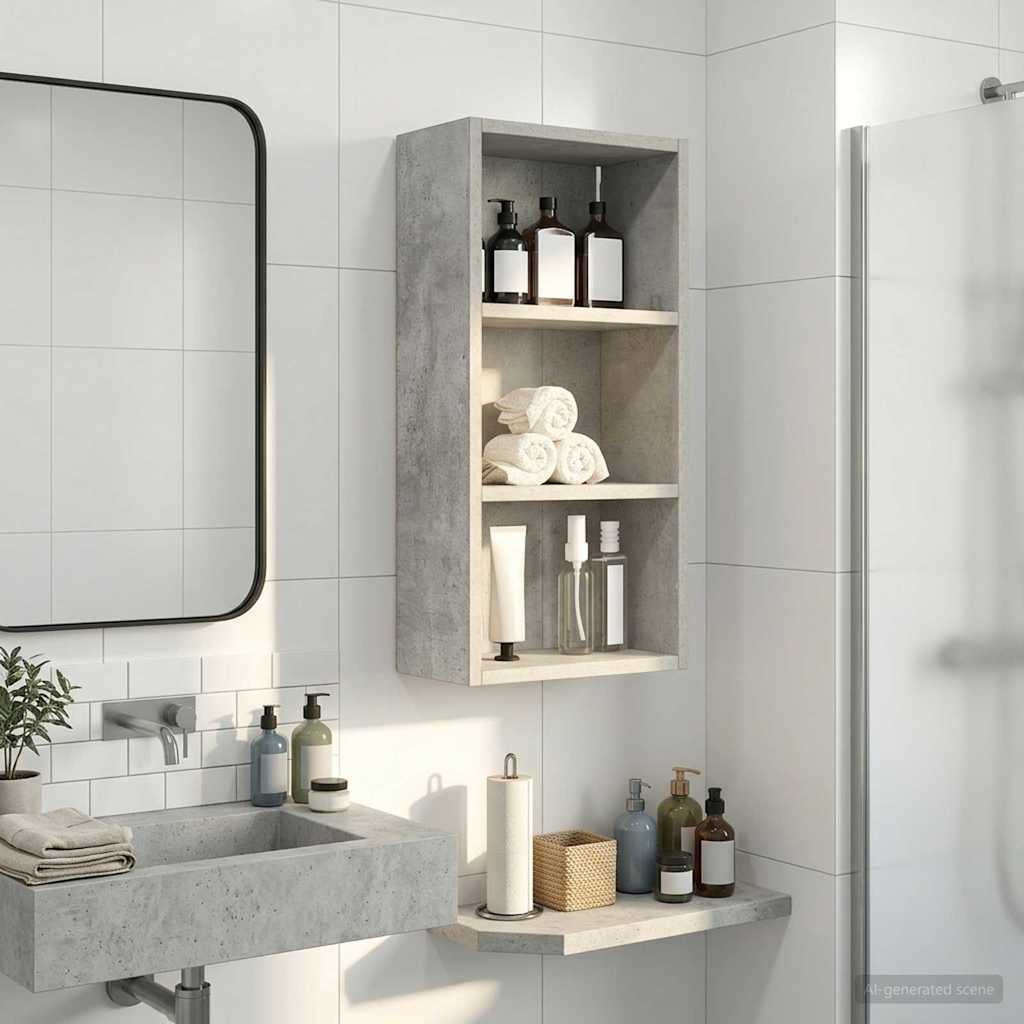 vidaXL Szafka ścienna łazienkowa Betonowy Szary 30 x 16 x 62,5 cm