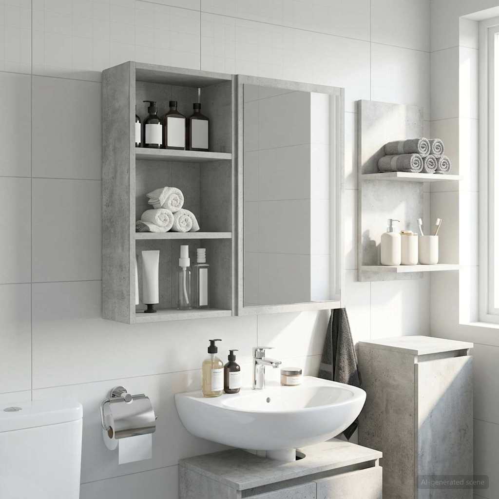 vidaXL Szafka ścienna łazienkowa Betonowy Szary 30 x 16 x 62,5 cm
