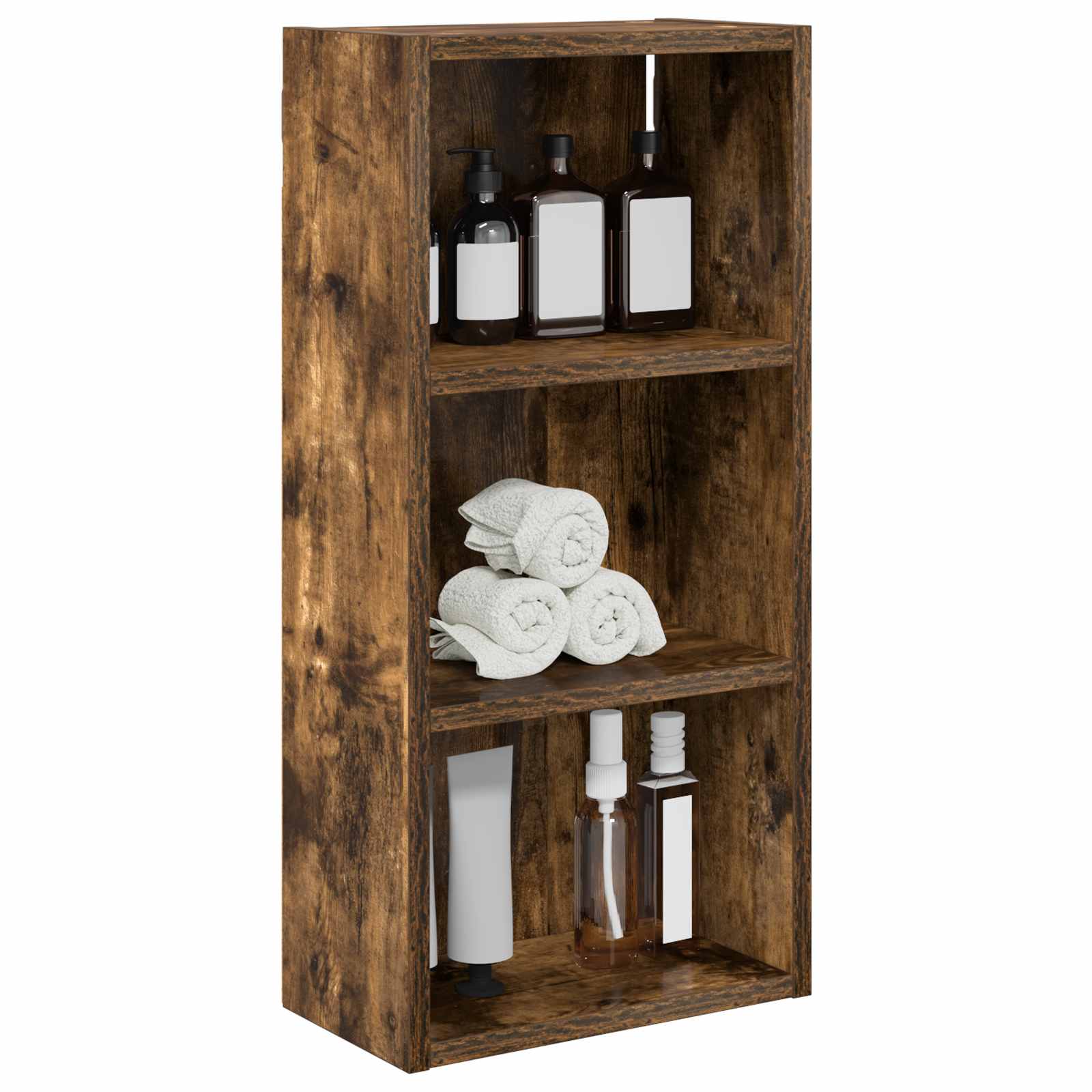 vidaXL Szafka ścienna łazienkowa Dąb Wędzony 30 x 16 x 62,5 cm
