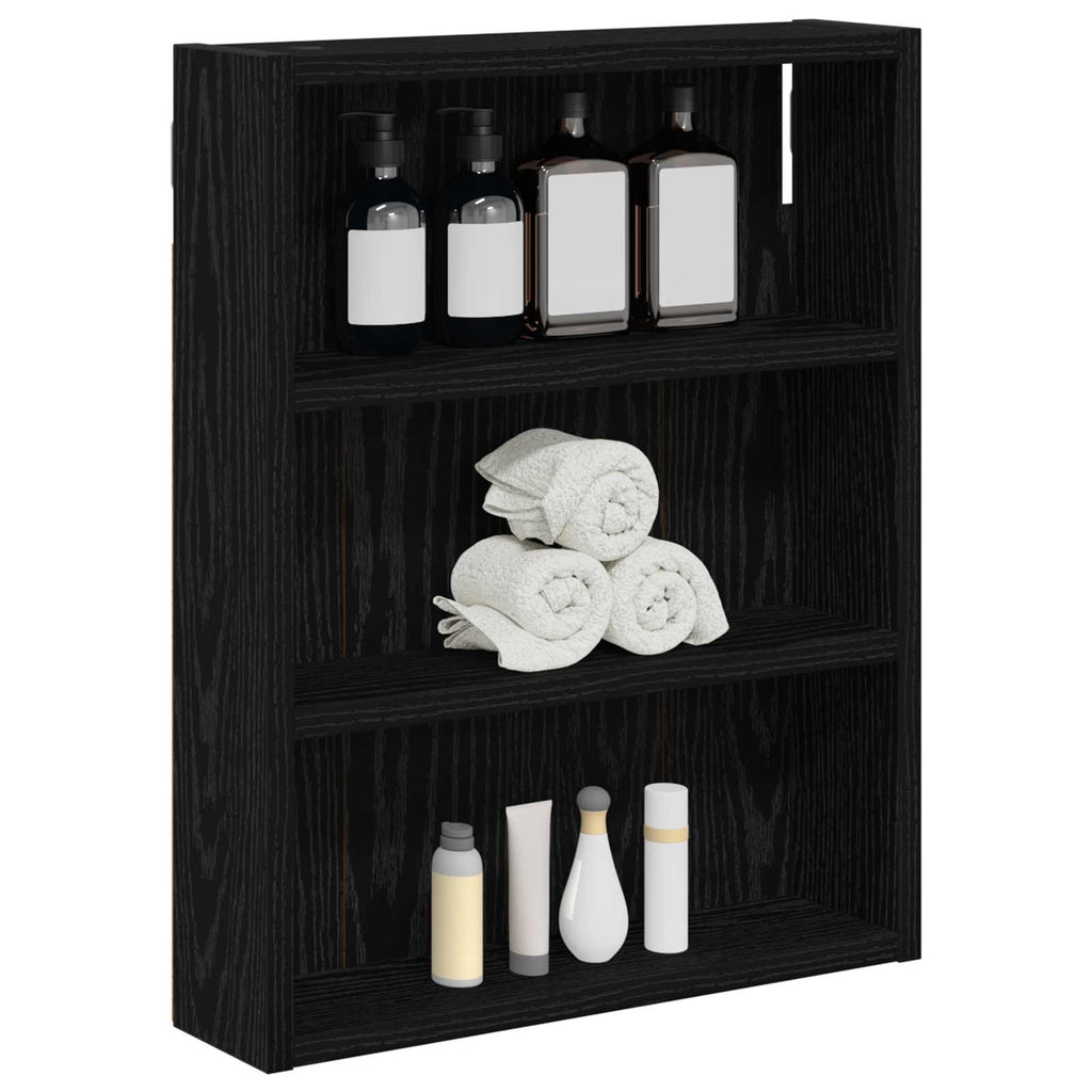 vidaXL Szafka ścienna łazienkowa z półką Czarny Dąb 40 x 10 x 50 cm