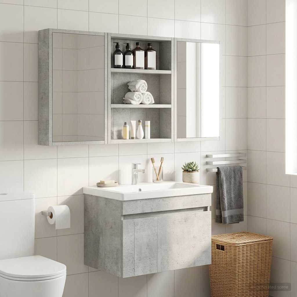 vidaXL Szafka ścienna łazienkowa Betonowy Szary 40 x 10 x 50 cm