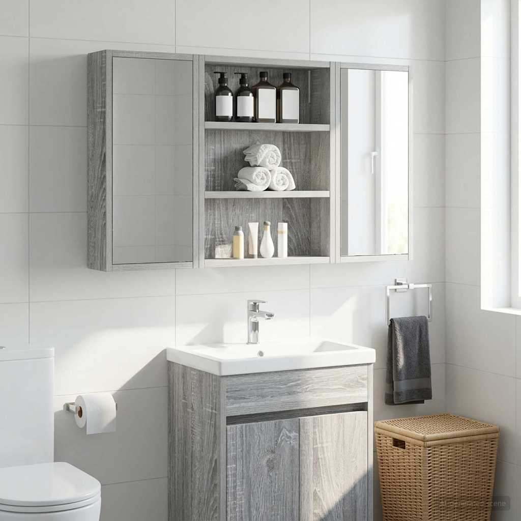 vidaXL Szafka ścienna łazienkowa Szary Sonoma 40 x 10 x 50 cm