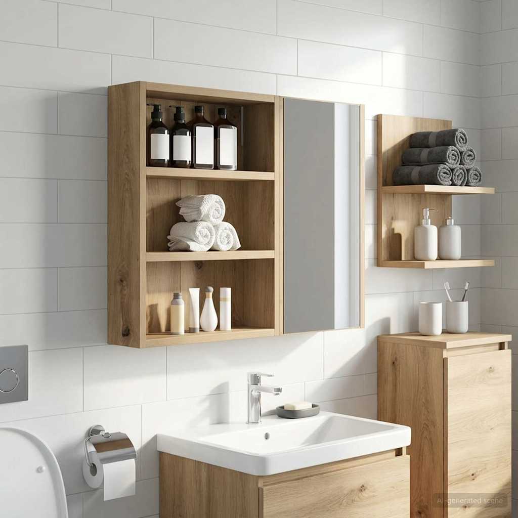 vidaXL Szafka ścienna łazienkowa Dąb rzemieślniczy 40 x 10 x 50 cm