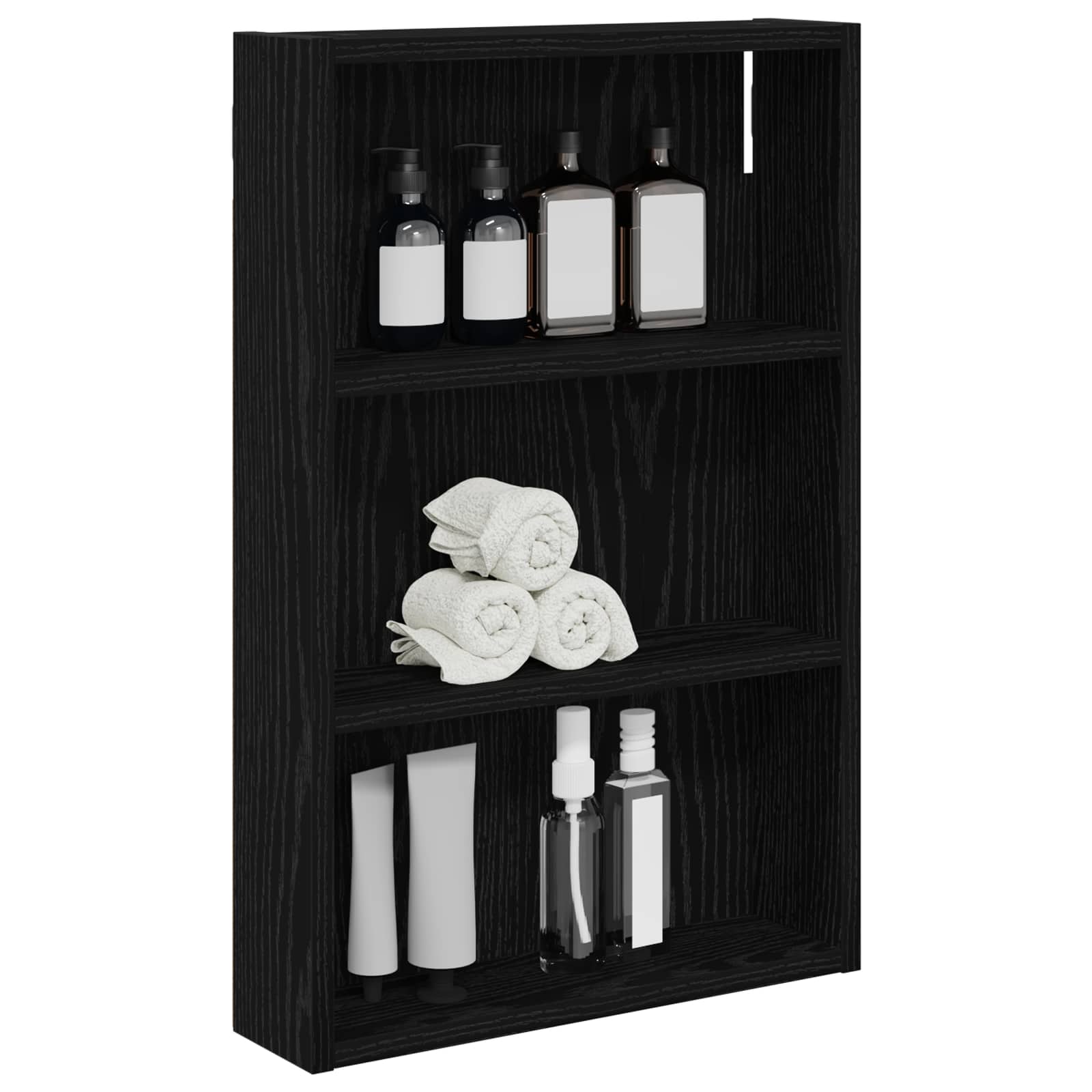 vidaXL Szafka ścienna łazienkowa z półką Czarny Dąb 40 x 10 x 60,5 cm
