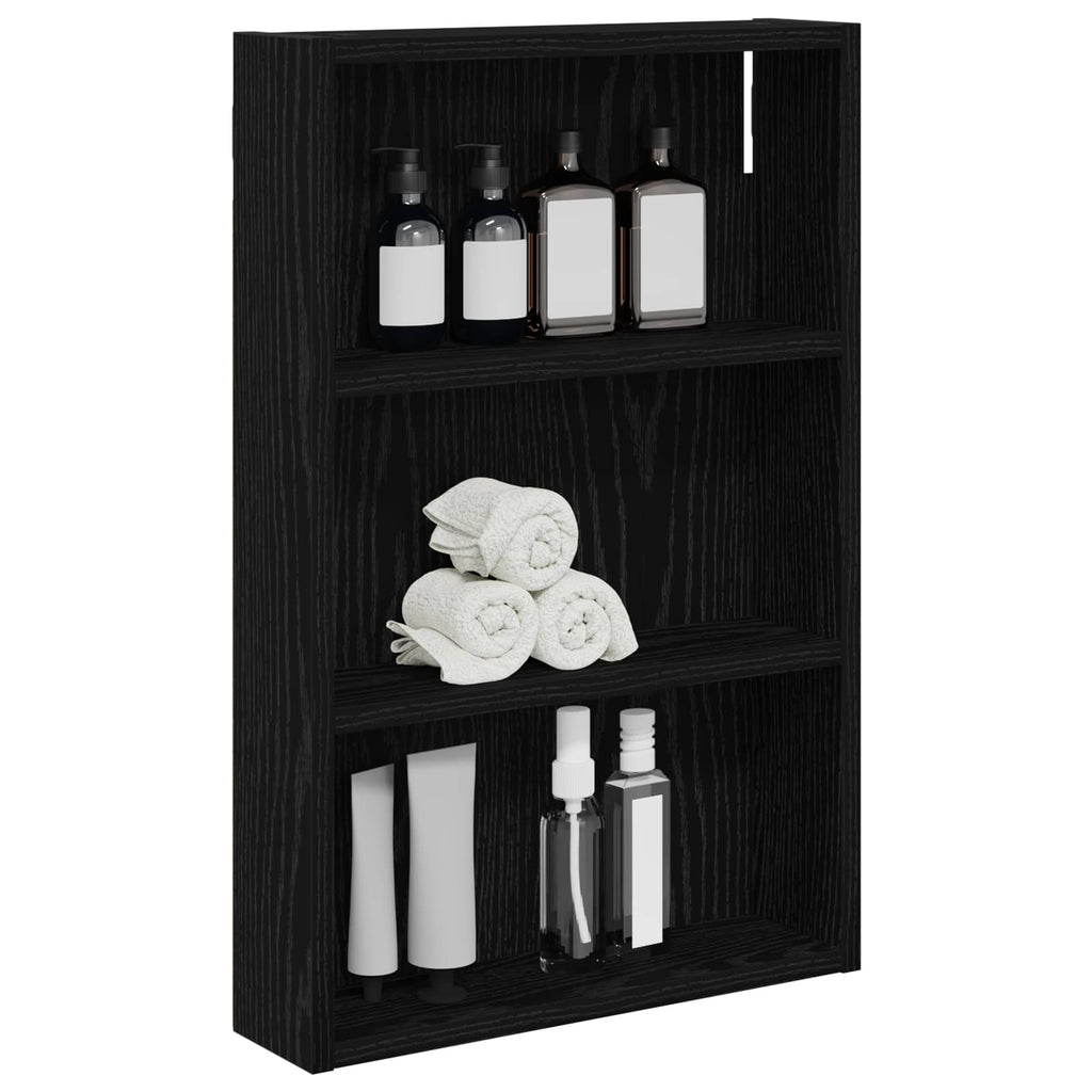 vidaXL Szafka ścienna łazienkowa z półką Czarny Dąb 40 x 10 x 60,5 cm