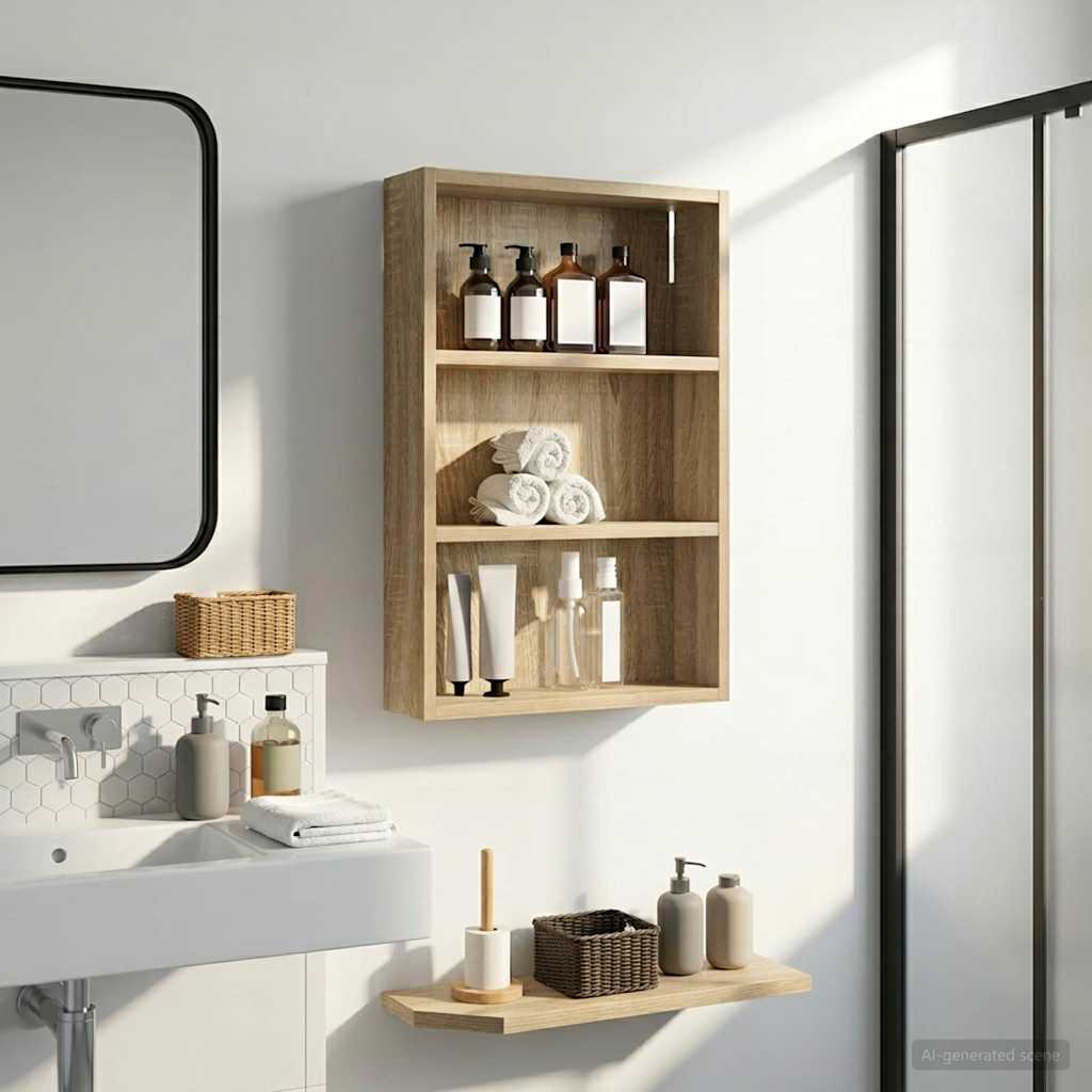 vidaXL Szafka ścienna łazienkowa z półką Dąb Sonoma 40 x 10 x 60,5 cm