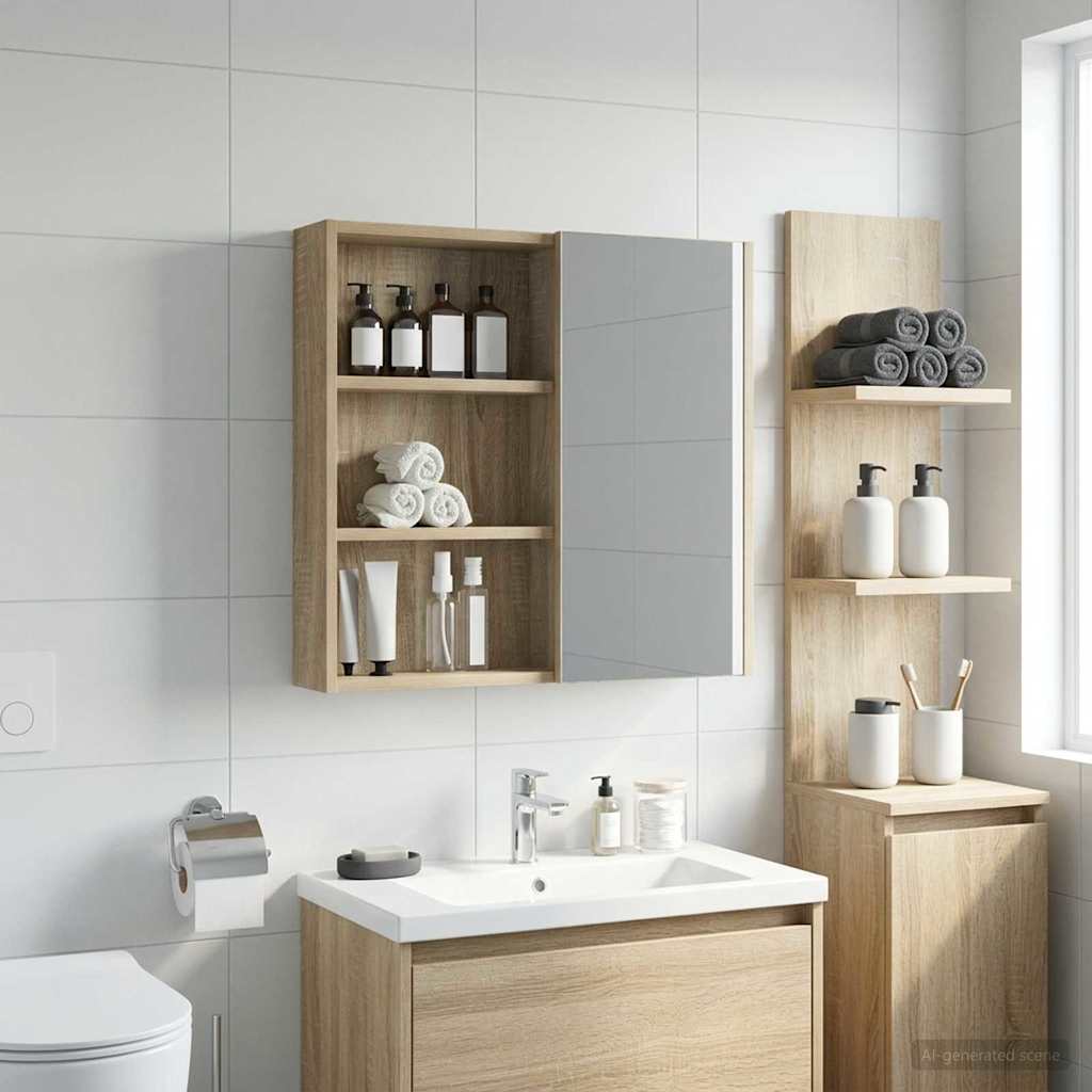 vidaXL Szafka ścienna łazienkowa z półką Dąb Sonoma 40 x 10 x 60,5 cm