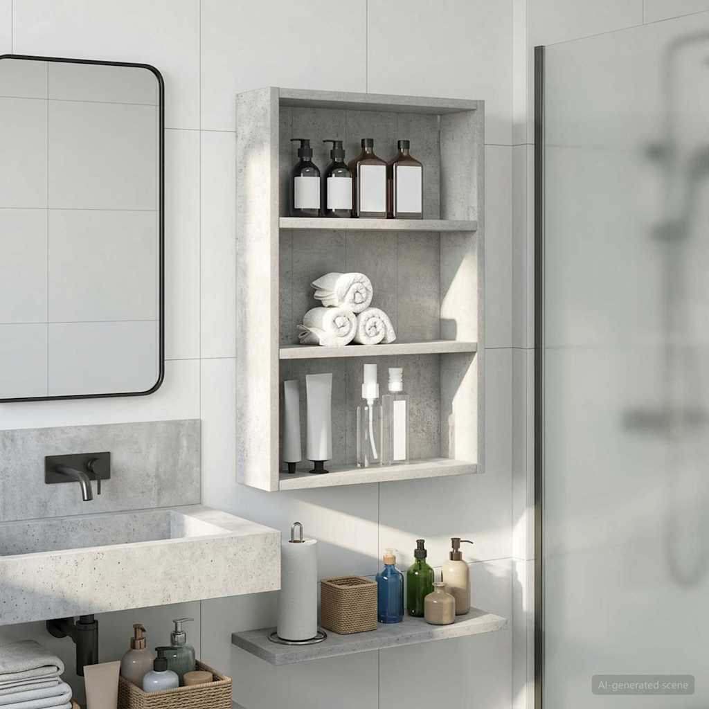 vidaXL Szafka ścienna łazienkowa Betonowy Szary 40 x 10 x 60,5 cm