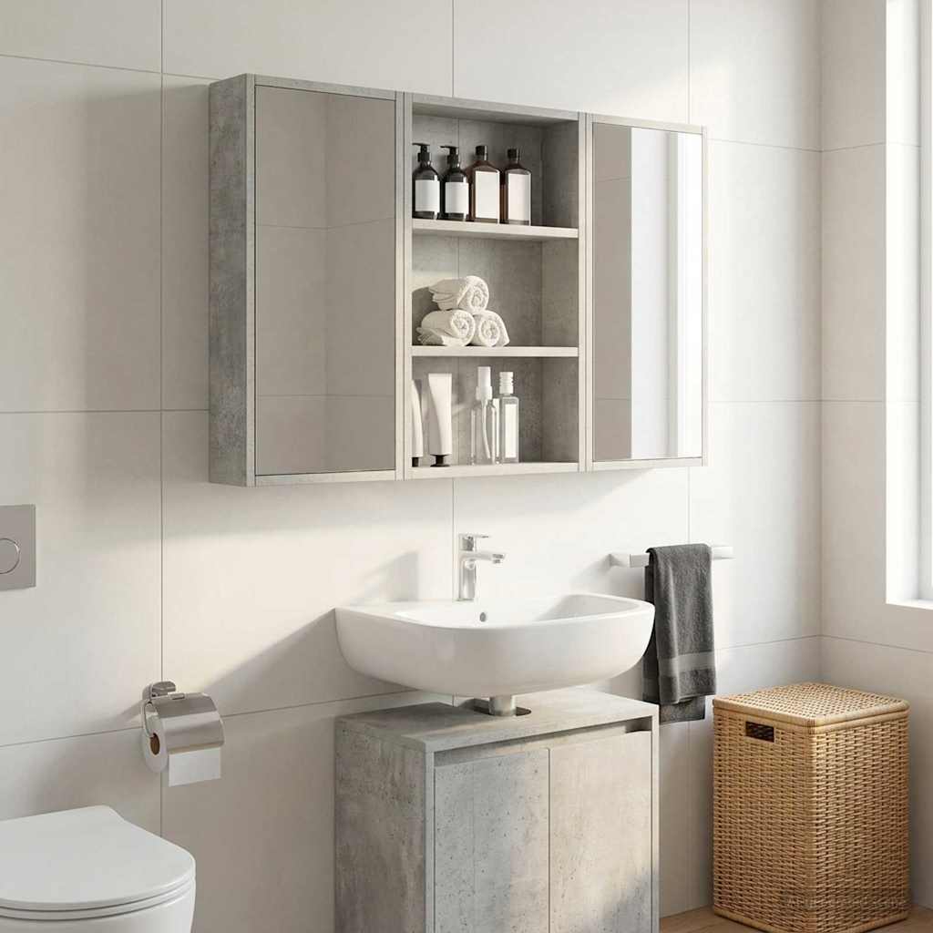 vidaXL Szafka ścienna łazienkowa Betonowy Szary 40 x 10 x 60,5 cm