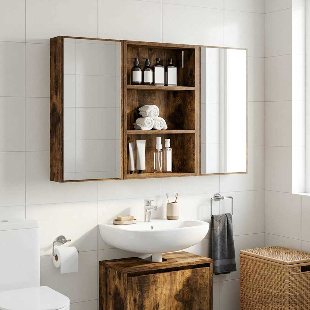 vidaXL Szafka ścienna łazienkowa z półką Dąb Wędzony 40 x 10 x 60,5 cm