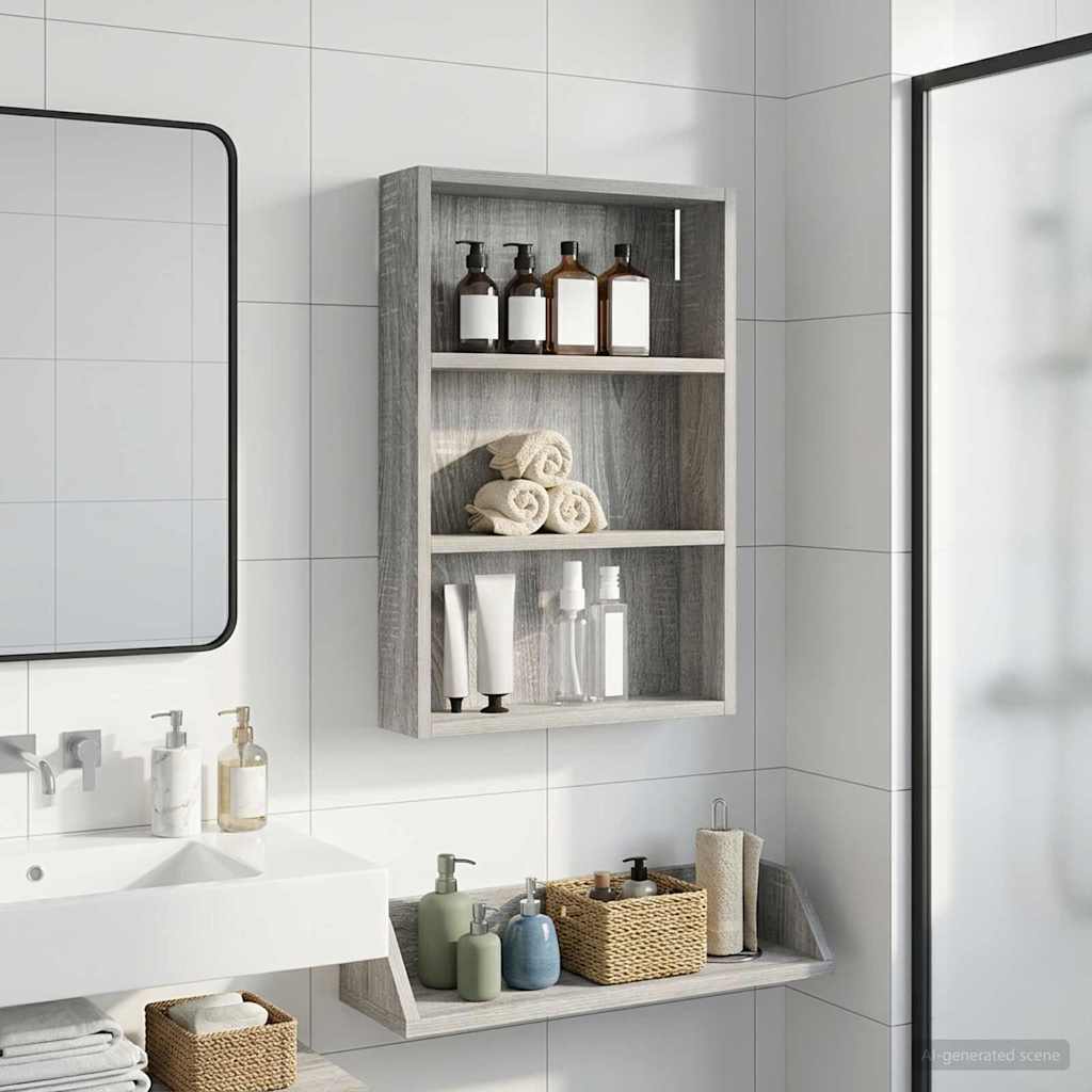 vidaXL Szafka ścienna łazienkowa Szary Sonoma 40 x 10 x 60,5 cm