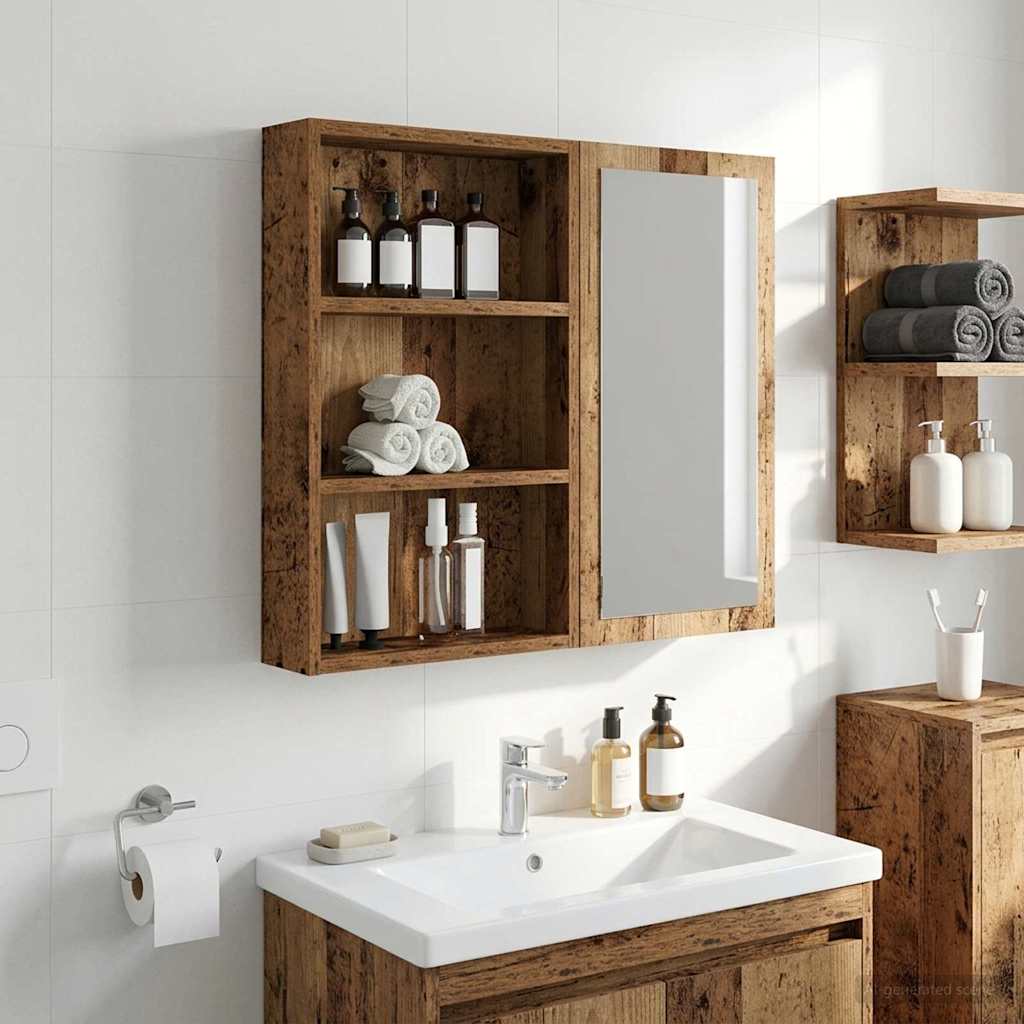 vidaXL Szafka ścienna łazienkowa Stare drewno 40 x 10 x 60,5 cm