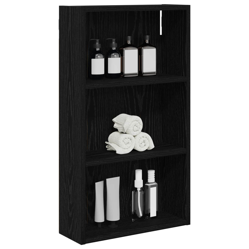vidaXL Szafka ścienna łazienkowa z półką Czarny Dąb 40 x 14 x 70 cm
