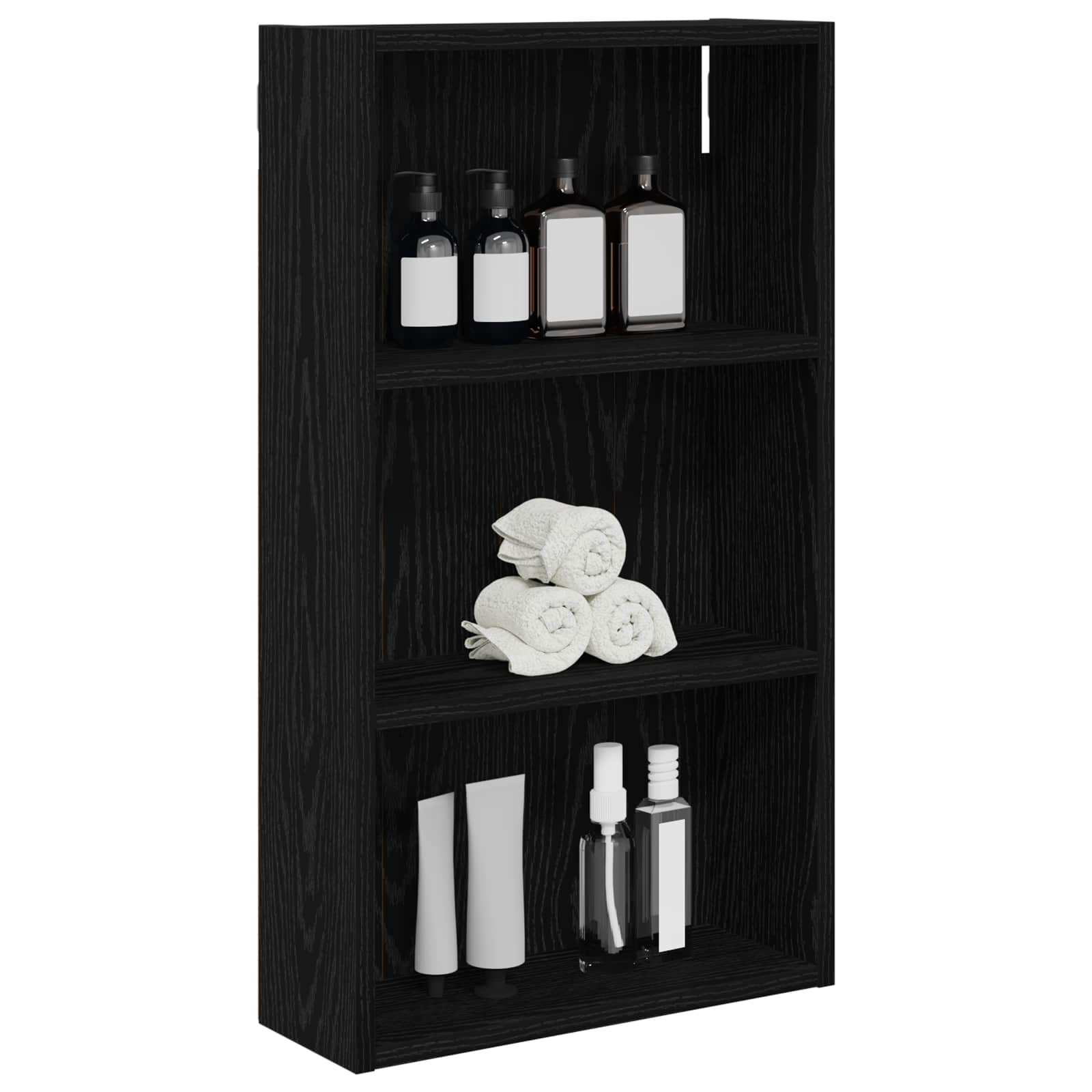 vidaXL Szafka ścienna łazienkowa z półką Czarny Dąb 40 x 14 x 70 cm