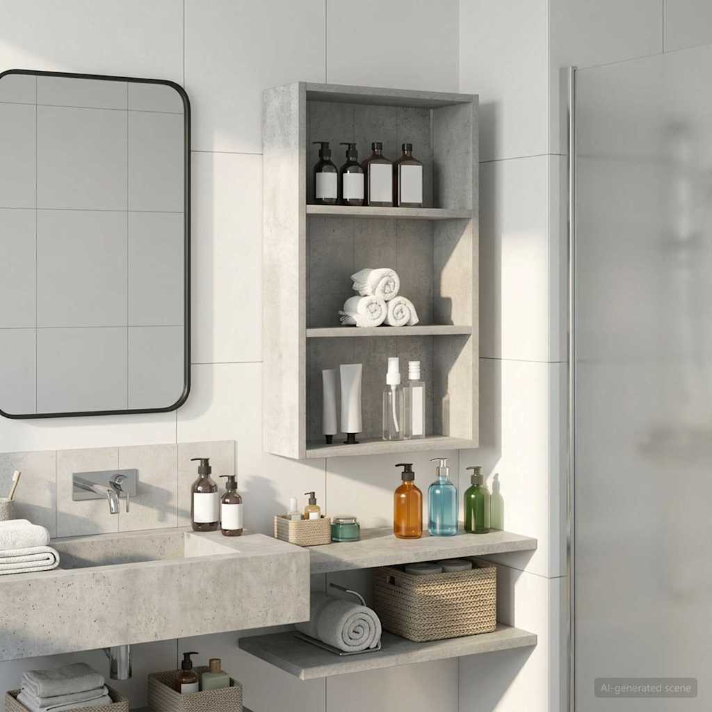 vidaXL Szafka ścienna łazienkowa Betonowy Szary 40 x 14 x 70 cm
