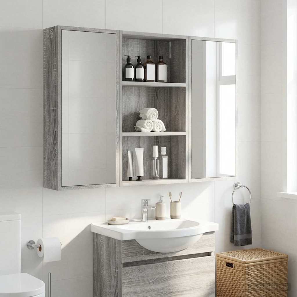 vidaXL Szafka ścienna łazienkowa Szary Sonoma 40 x 14 x 70 cm