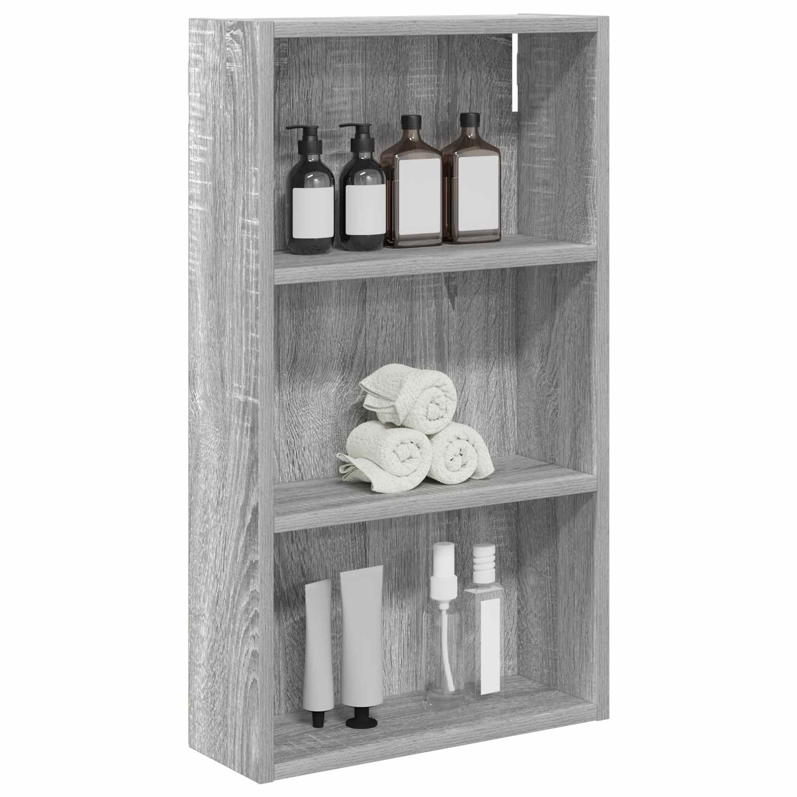 vidaXL Szafka ścienna łazienkowa z półką Szary Sonoma 40 x 14 x 70 cm